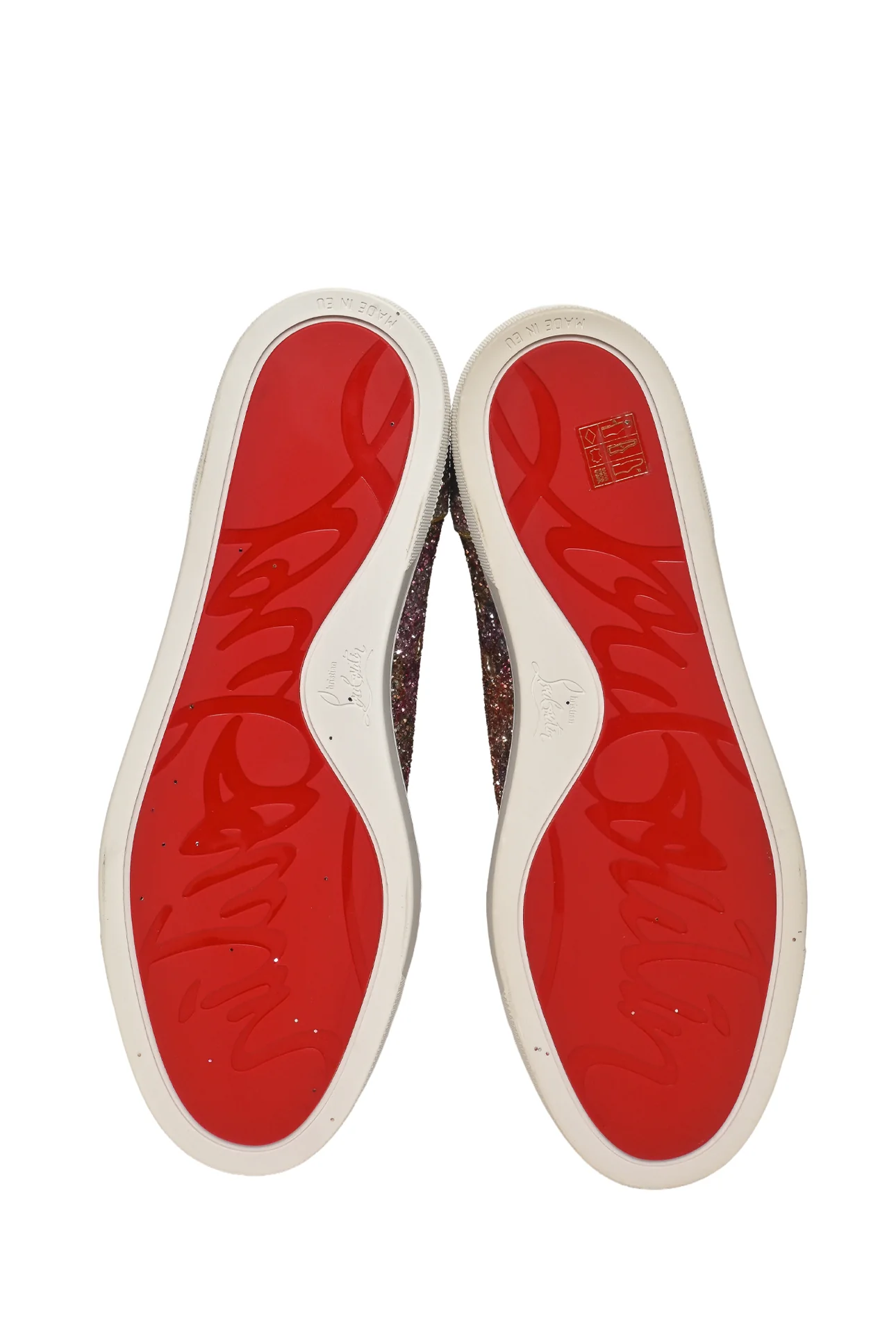 Mens Shoe Size 41.5 Christian Louboutin Men's Bip Bip Glitter Flat Sneakers - Image 7