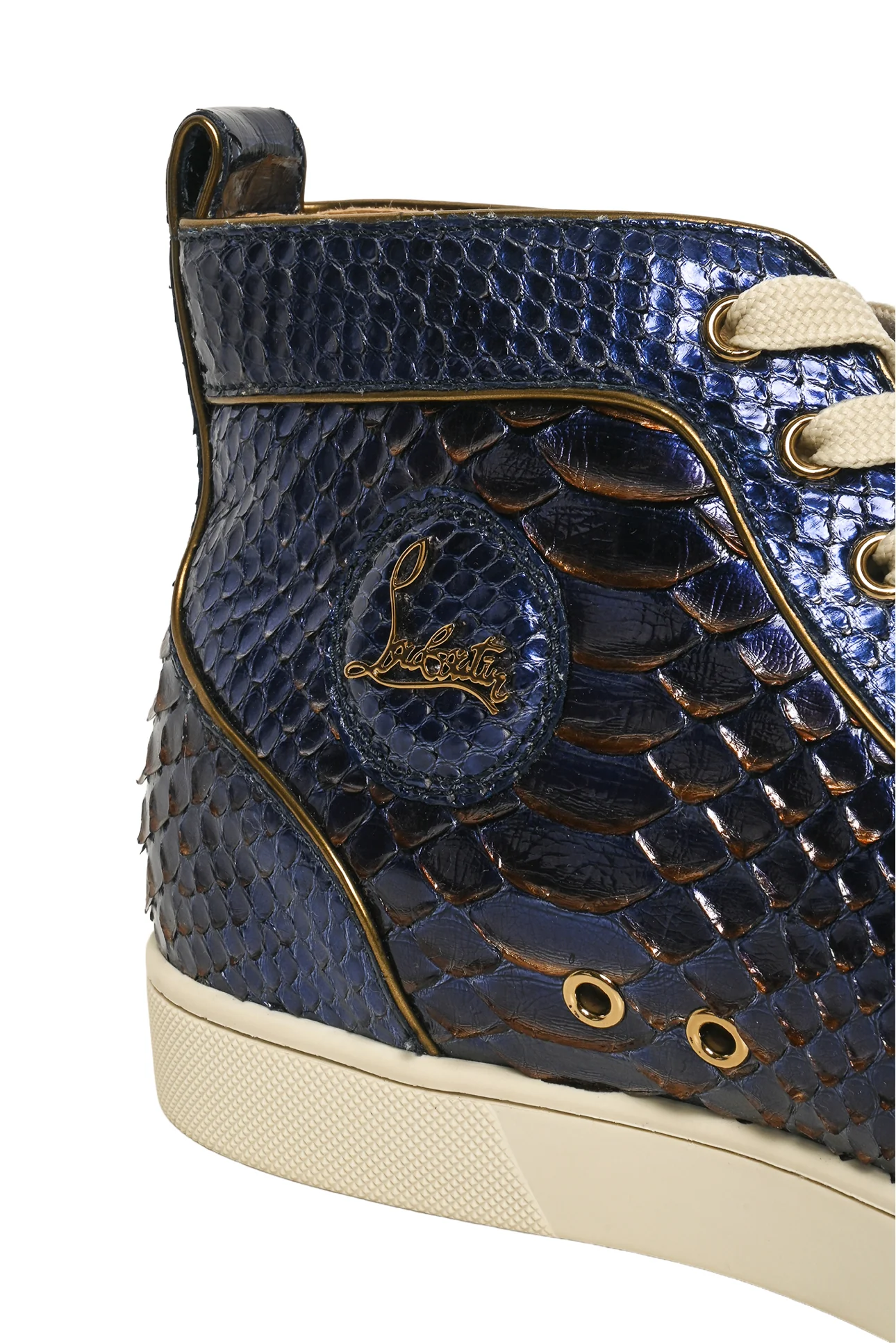 Mens Shoe Size 41.5 Christian Louboutin Men's Louis Flat Python High TopSneakers - Image 6