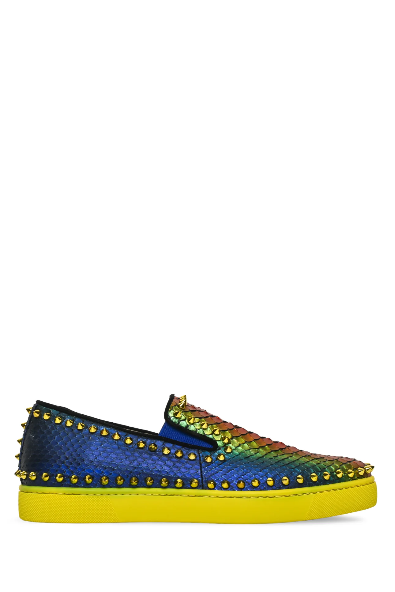 Mens Shoe Size 41.5 Christian Louboutin Men's Pik Boat Python Sneakers