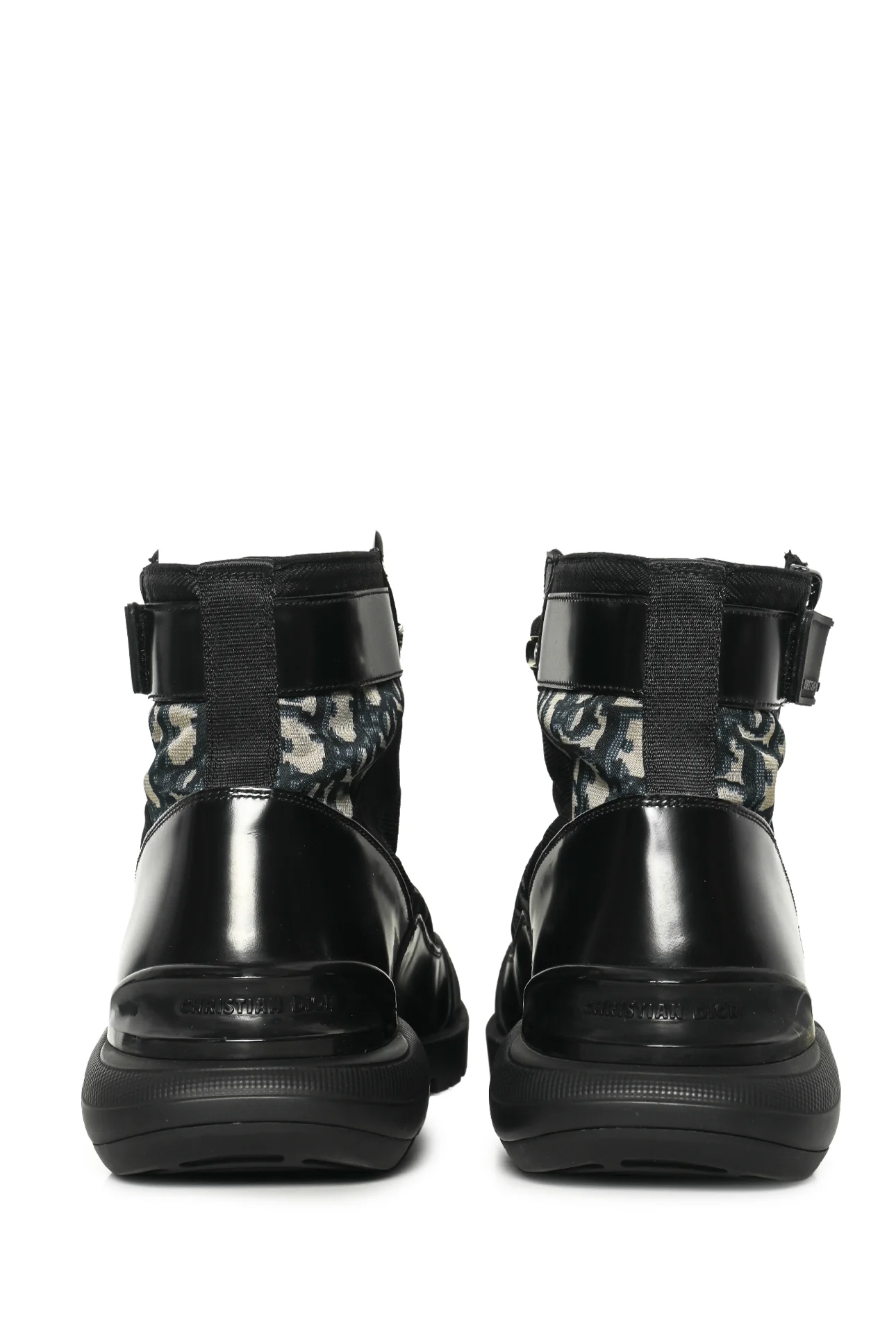Mens Shoe Size 41 Christian Dior Men's Leather & Oblique Jacquard Combat Boots - Image 4