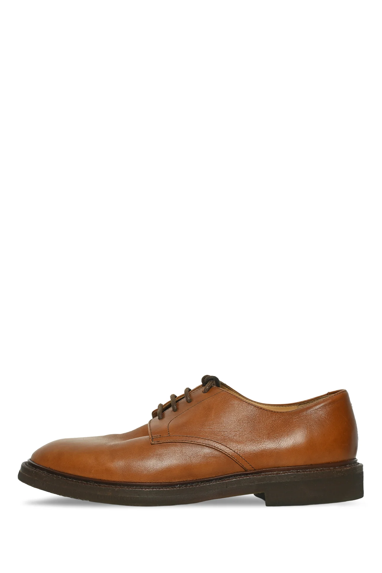Mens Shoe Size 43 Brunello Cucinelli Men's Lace-Up Round-Toe Leather Shoes - Image 3