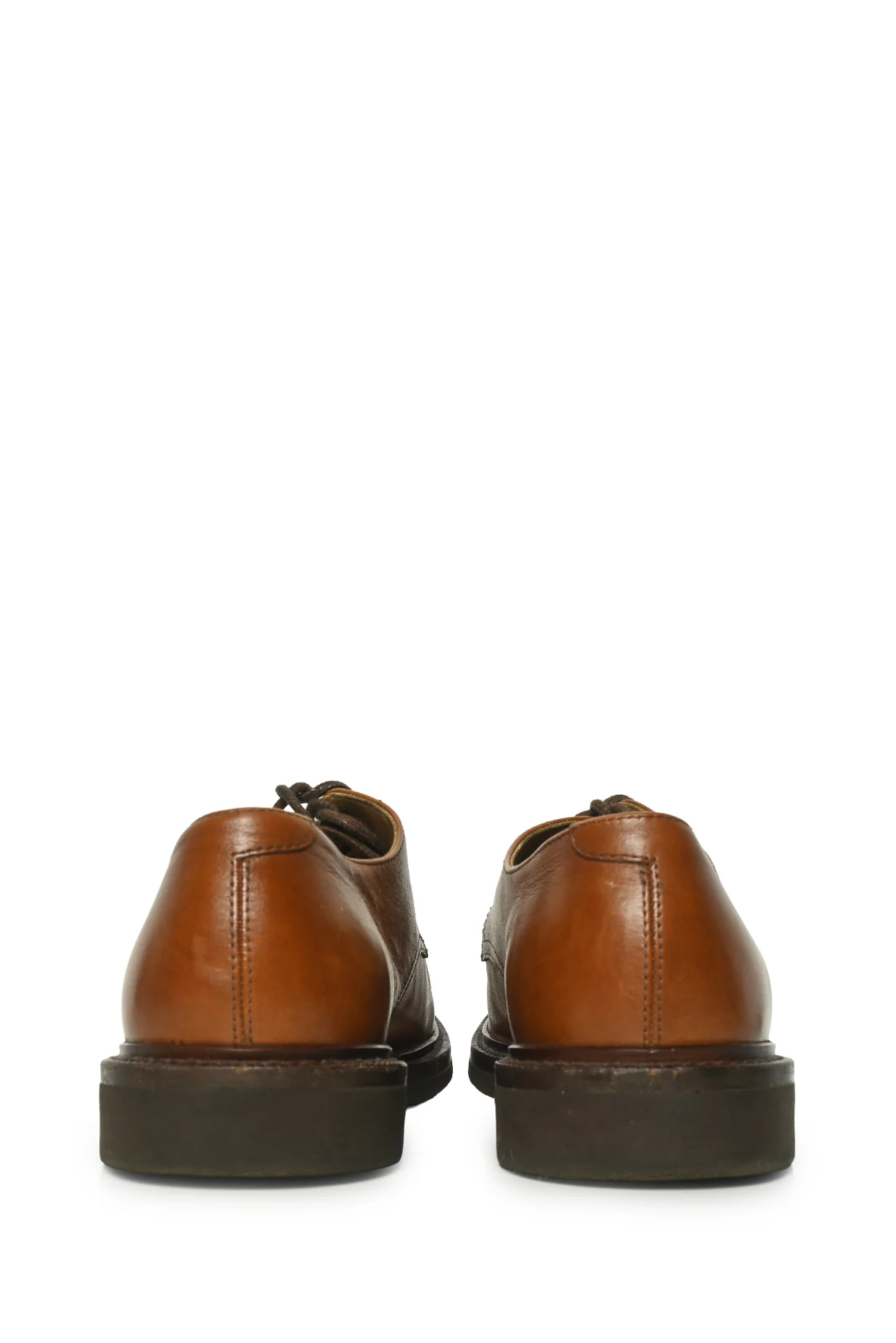 Mens Shoe Size 43 Brunello Cucinelli Men's Lace-Up Round-Toe Leather Shoes - Image 4
