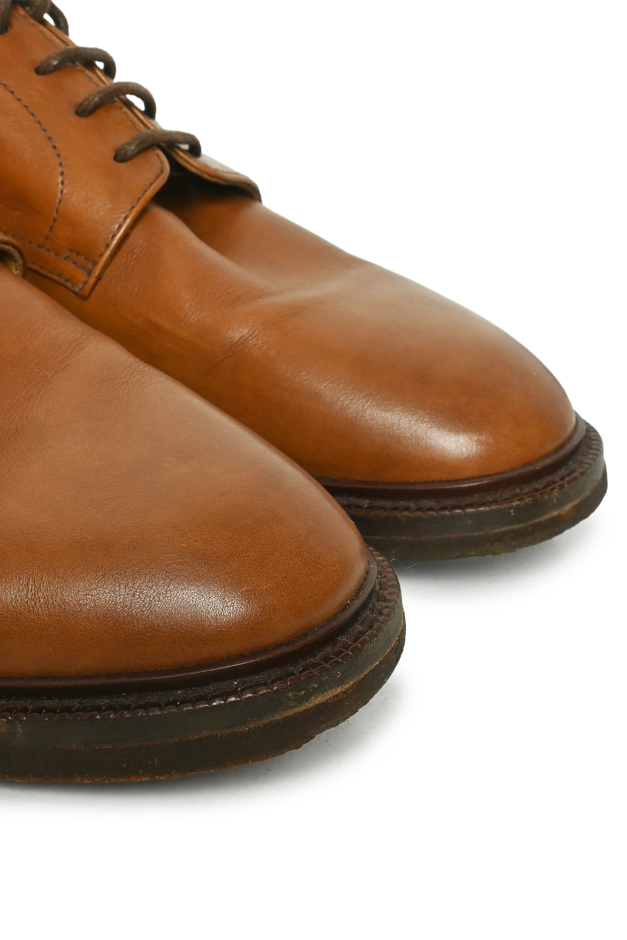 Mens Shoe Size 43 Brunello Cucinelli Men's Lace-Up Round-Toe Leather Shoes - Image 5