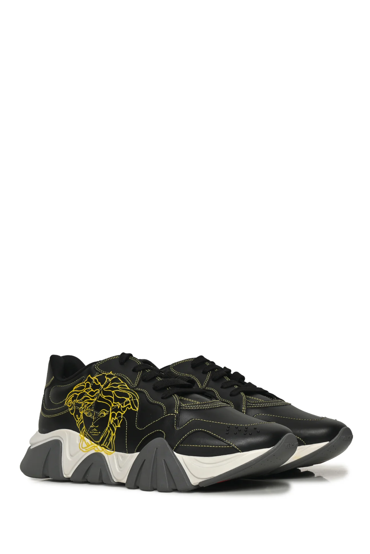 Mens Shoe Size 44 Versace Men's Squalo Medusa Graphic Leather Chunky Sneakers - Image 2