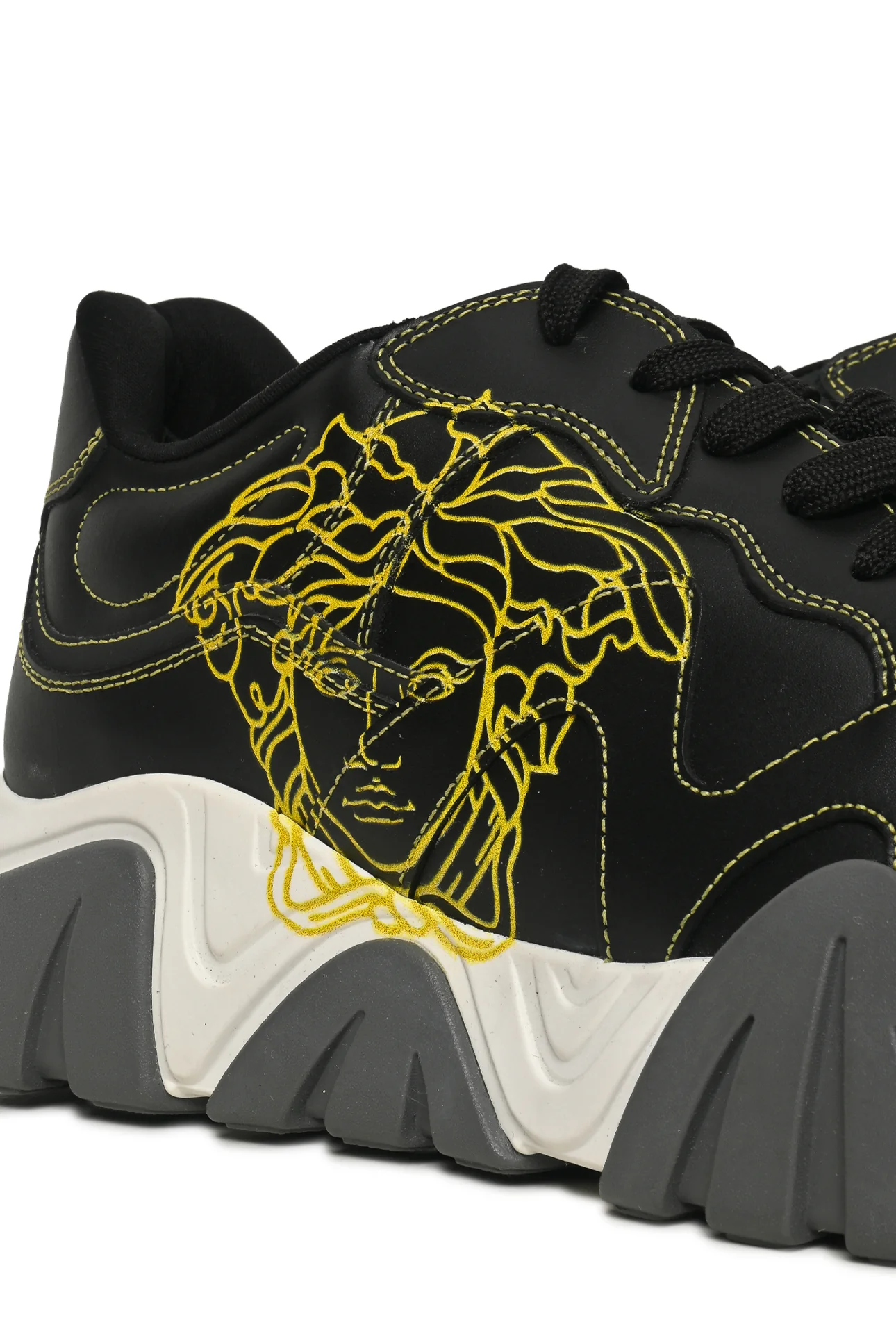 Mens Shoe Size 44 Versace Men's Squalo Medusa Graphic Leather Chunky Sneakers - Image 5