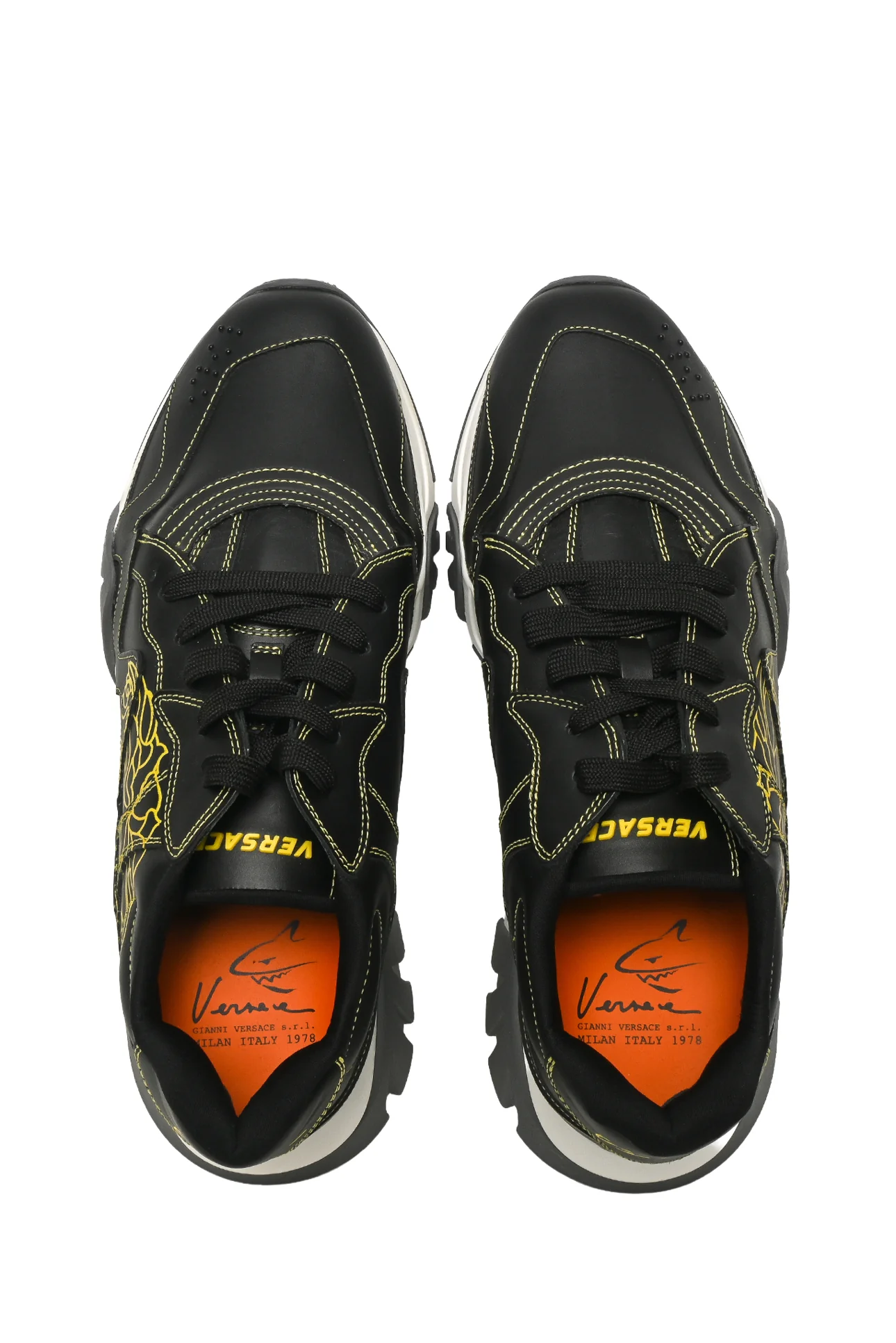 Mens Shoe Size 44 Versace Men's Squalo Medusa Graphic Leather Chunky Sneakers - Image 6