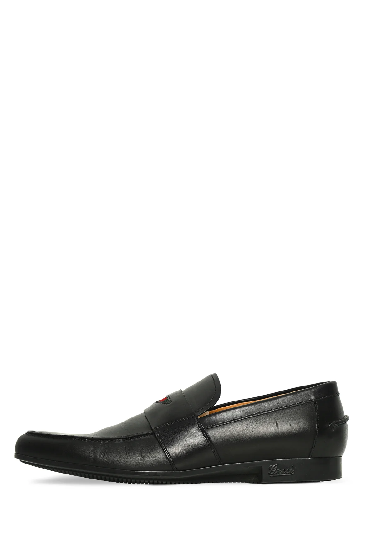 Mens Shoe Size 6.5 Gucci Men's Web Trim Leather Loafers - Image 3