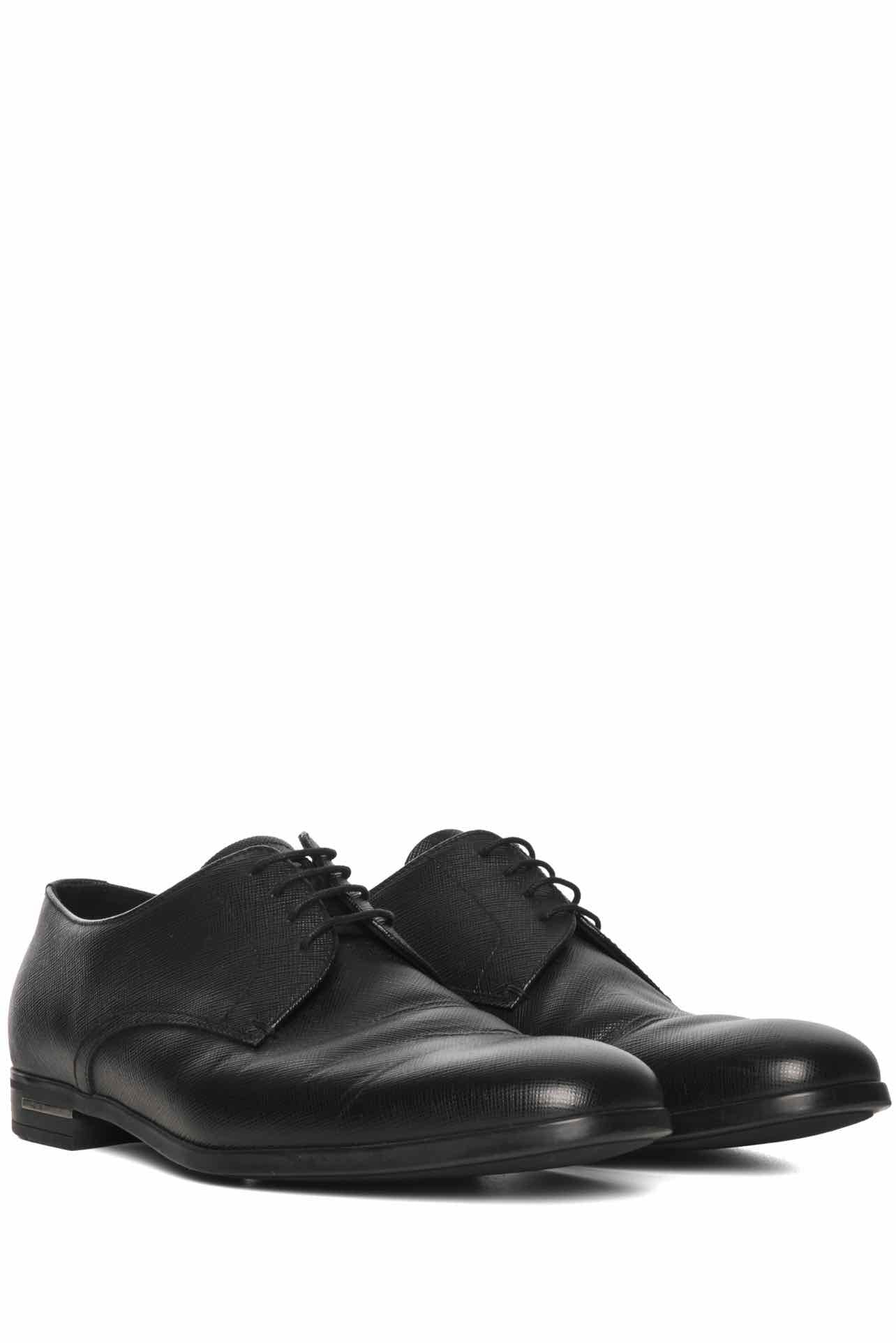 Mens Shoe Size 6 Prada Men's Saffiano Leather Lace-Up Oxford Shoes - Image 2