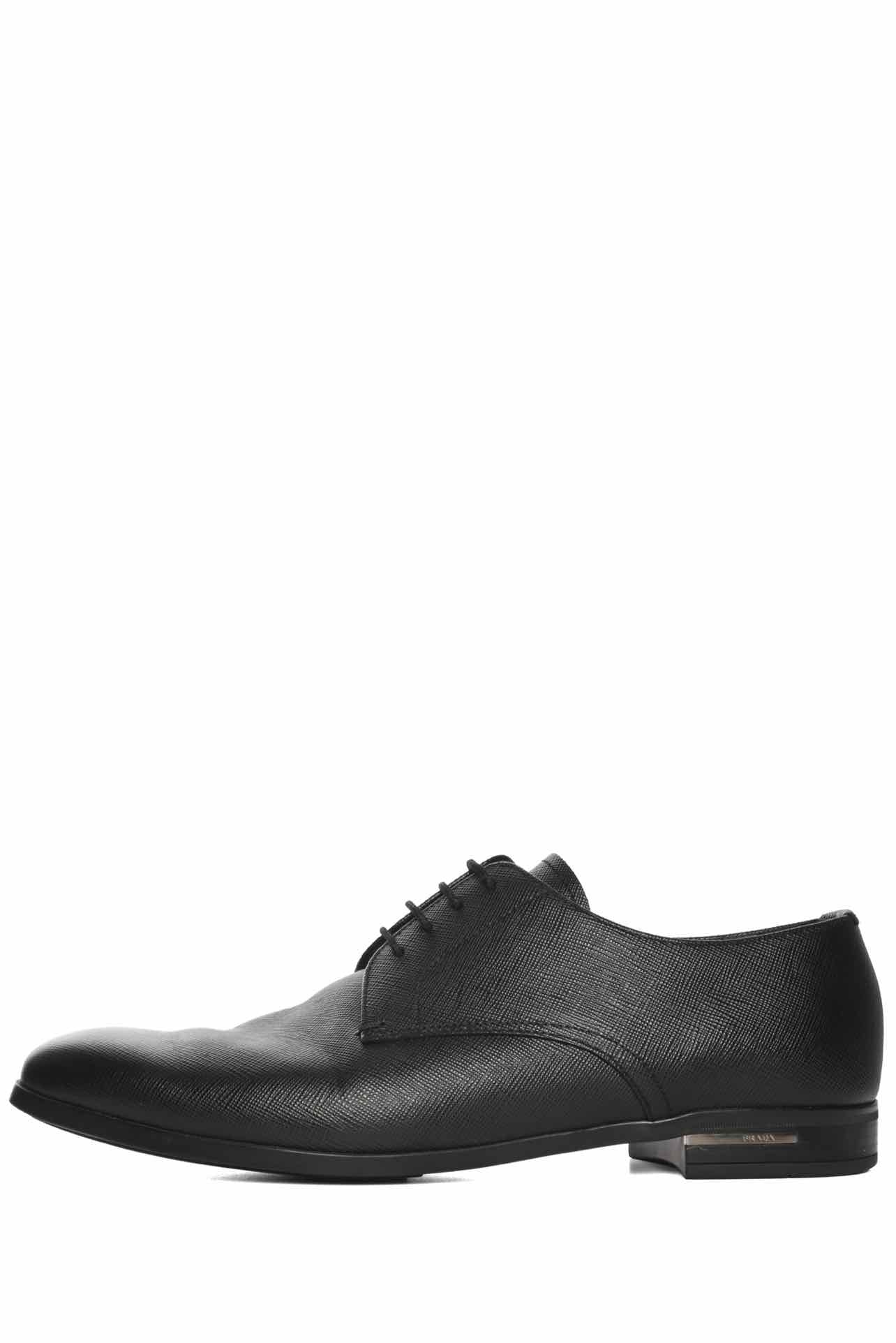 Mens Shoe Size 6 Prada Men's Saffiano Leather Lace-Up Oxford Shoes - Image 3
