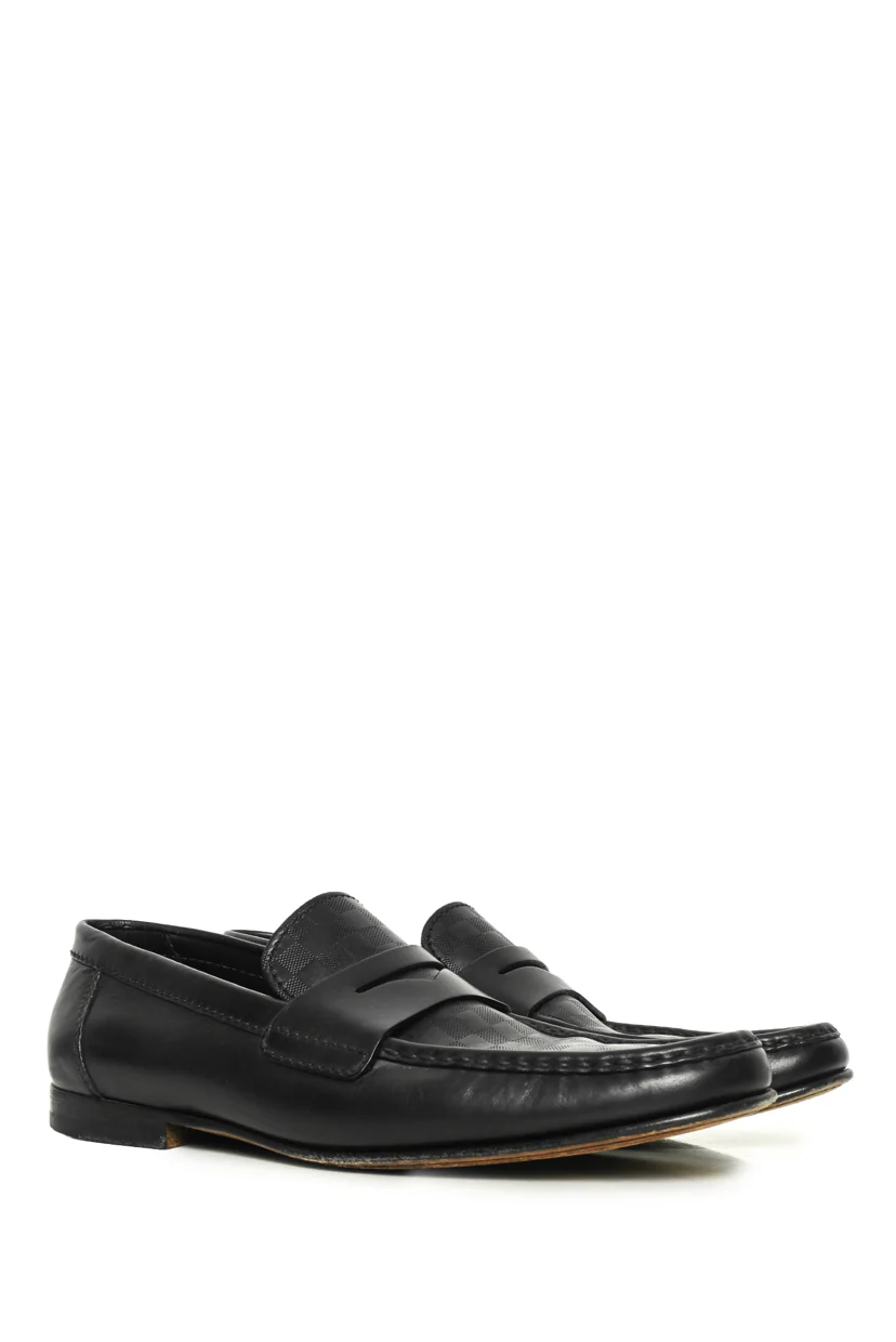 Mens Shoe Size 7.5 Louis Vuitton Men's Damier Infini Leather Loafer Shoes - Image 2