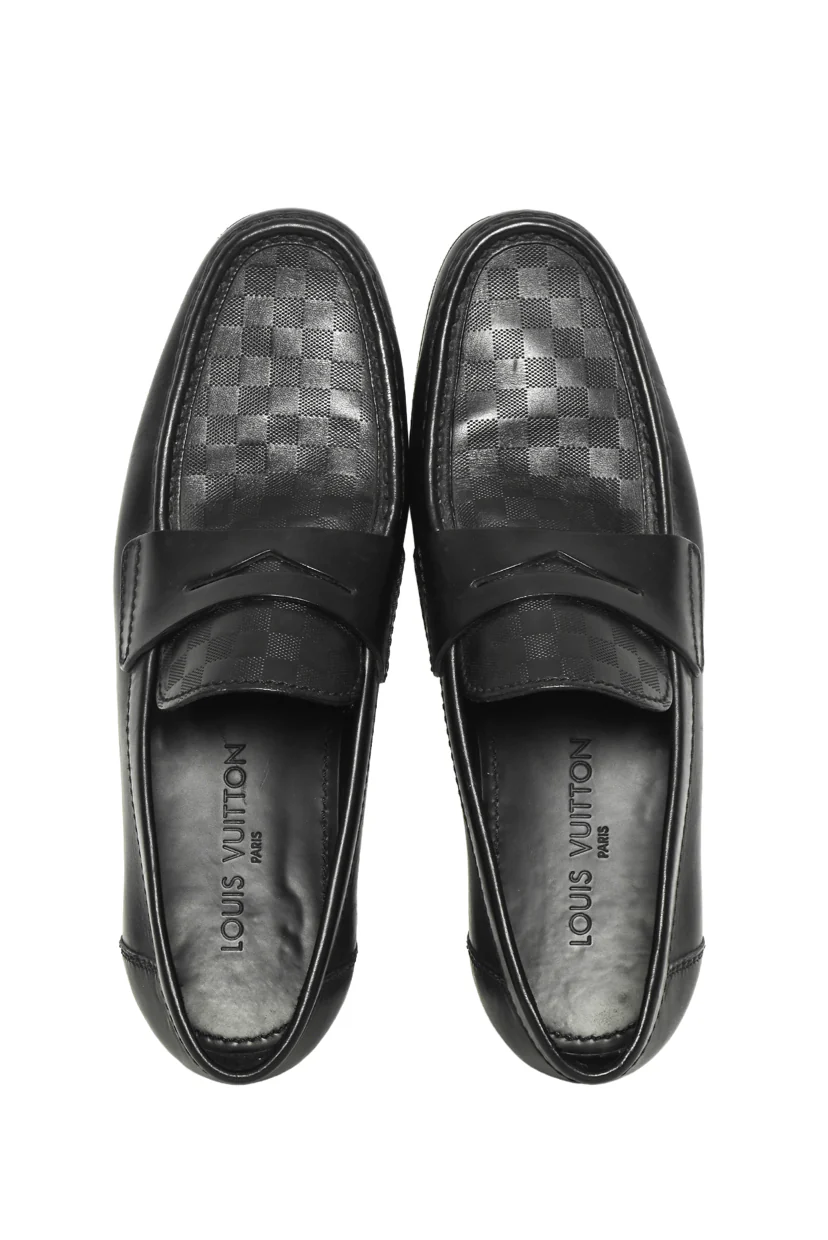 Mens Shoe Size 7.5 Louis Vuitton Men's Damier Infini Leather Loafer Shoes - Image 5