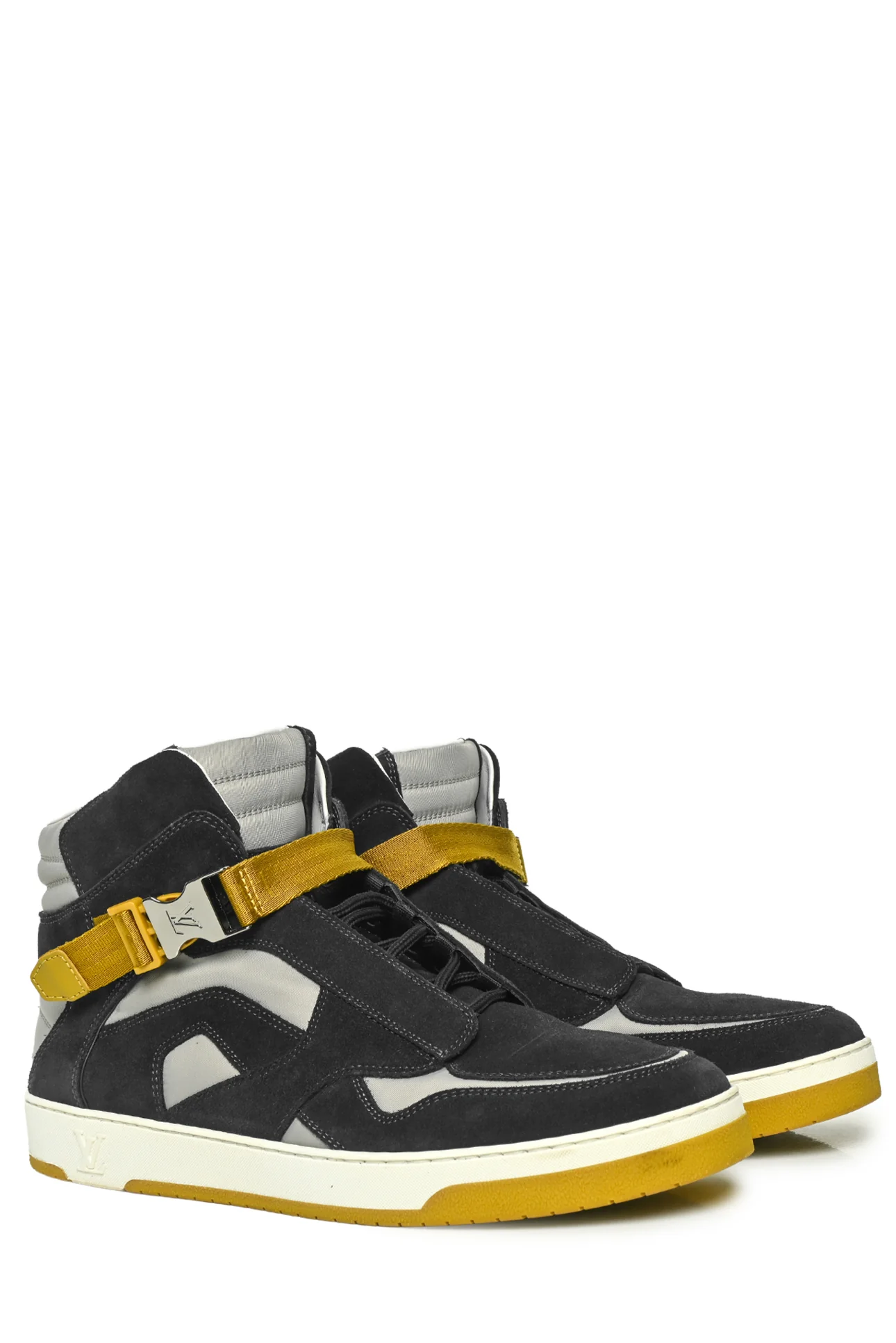 Mens Shoe Size 8 Louis Vuitton Men's Nylon & Suede Slipstream High Top Sneakers - Image 2