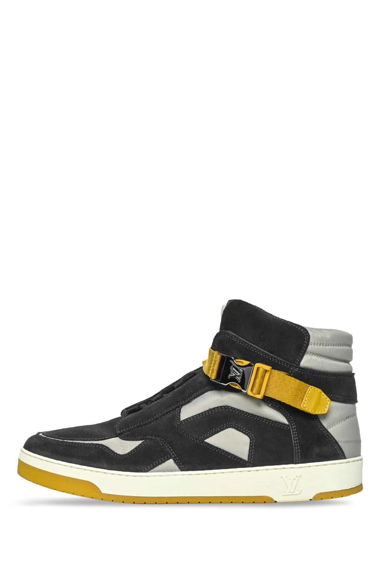 Mens Shoe Size 8 Louis Vuitton Men's Nylon & Suede Slipstream High Top Sneakers - Image 3