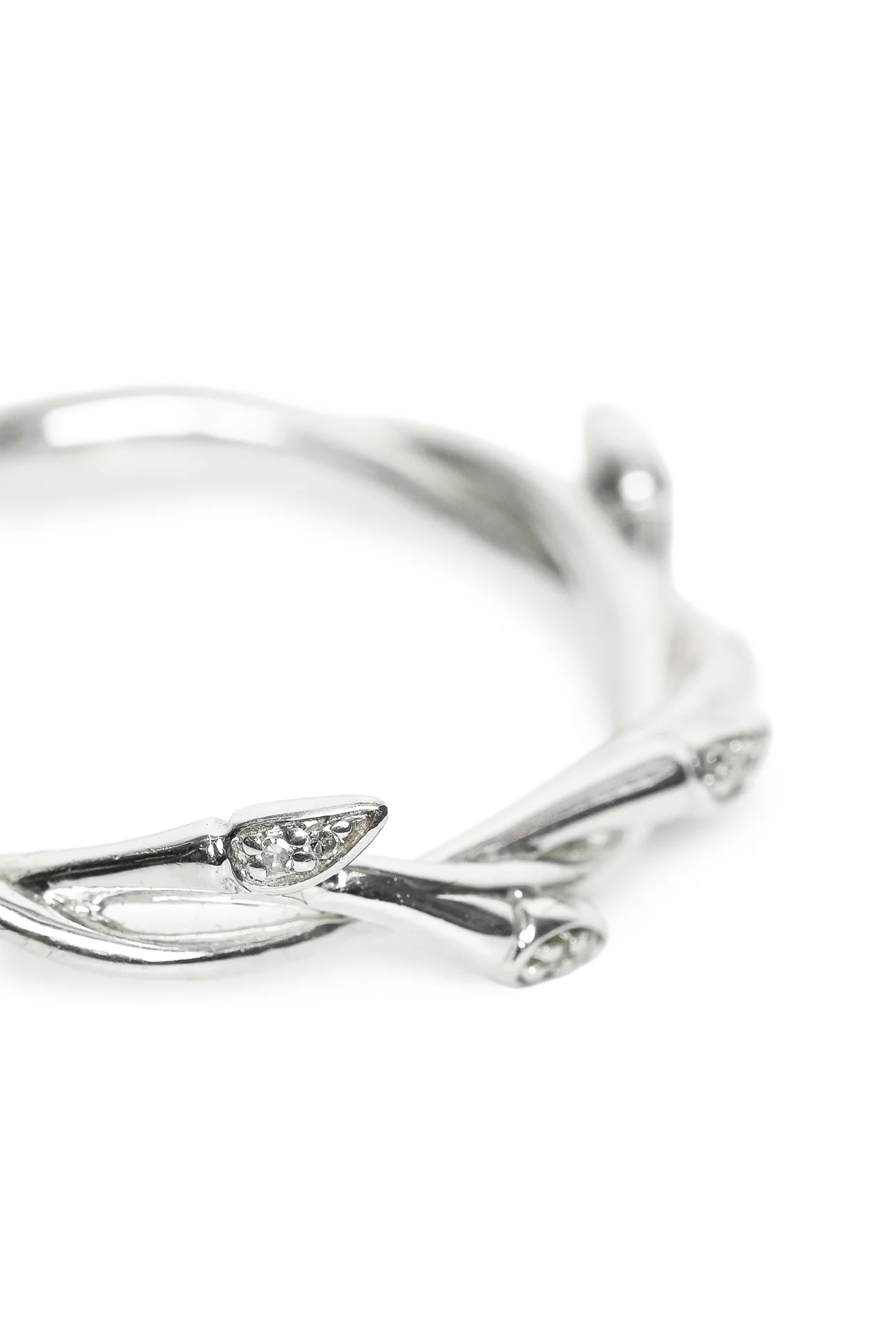 Michael Hill Size 7 Sterling Silver & Diamonds Twig Branch Ring - Image 2