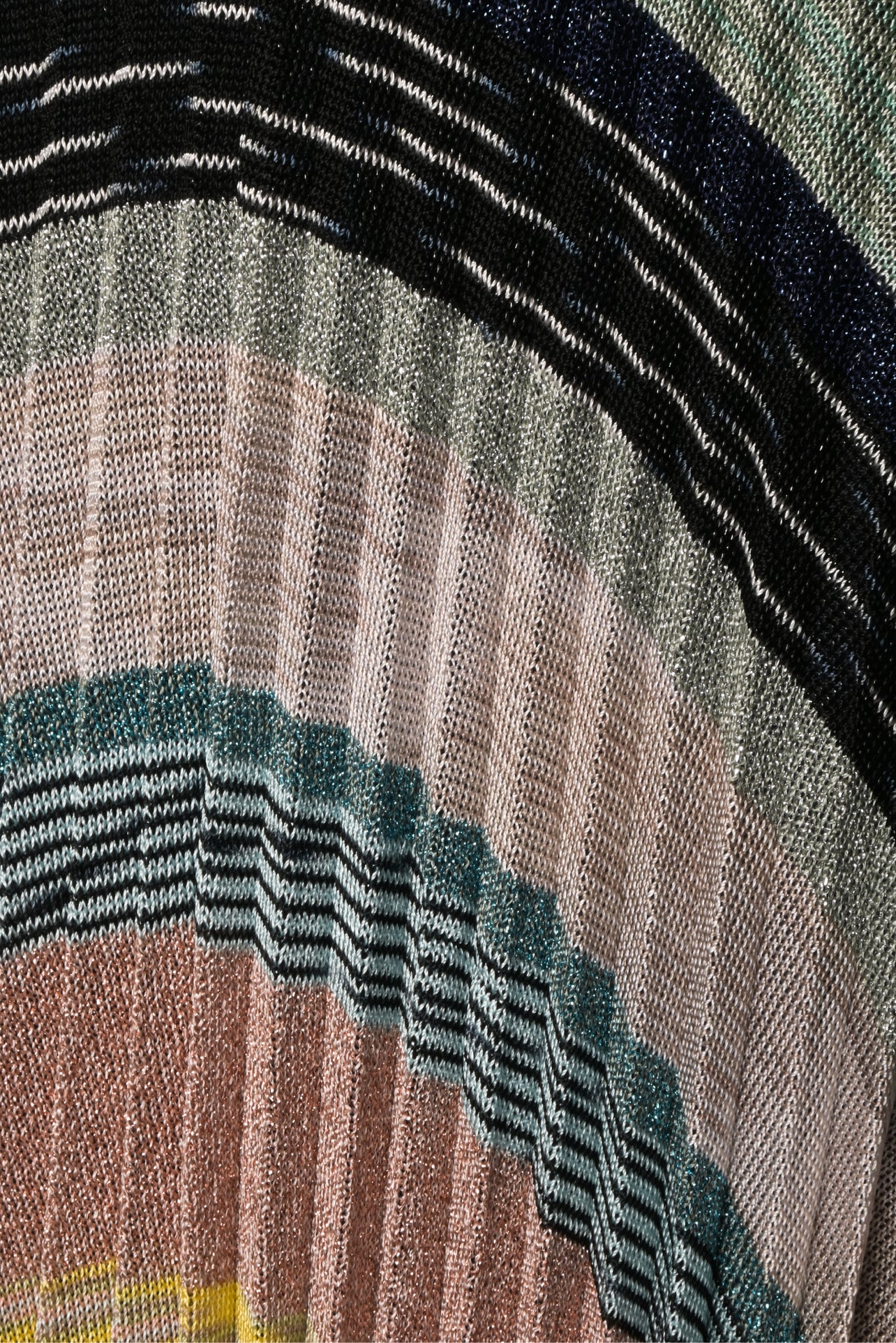 Missoni Size L Pleated Metallic Crochet Knit Midi Skirt - Image 3