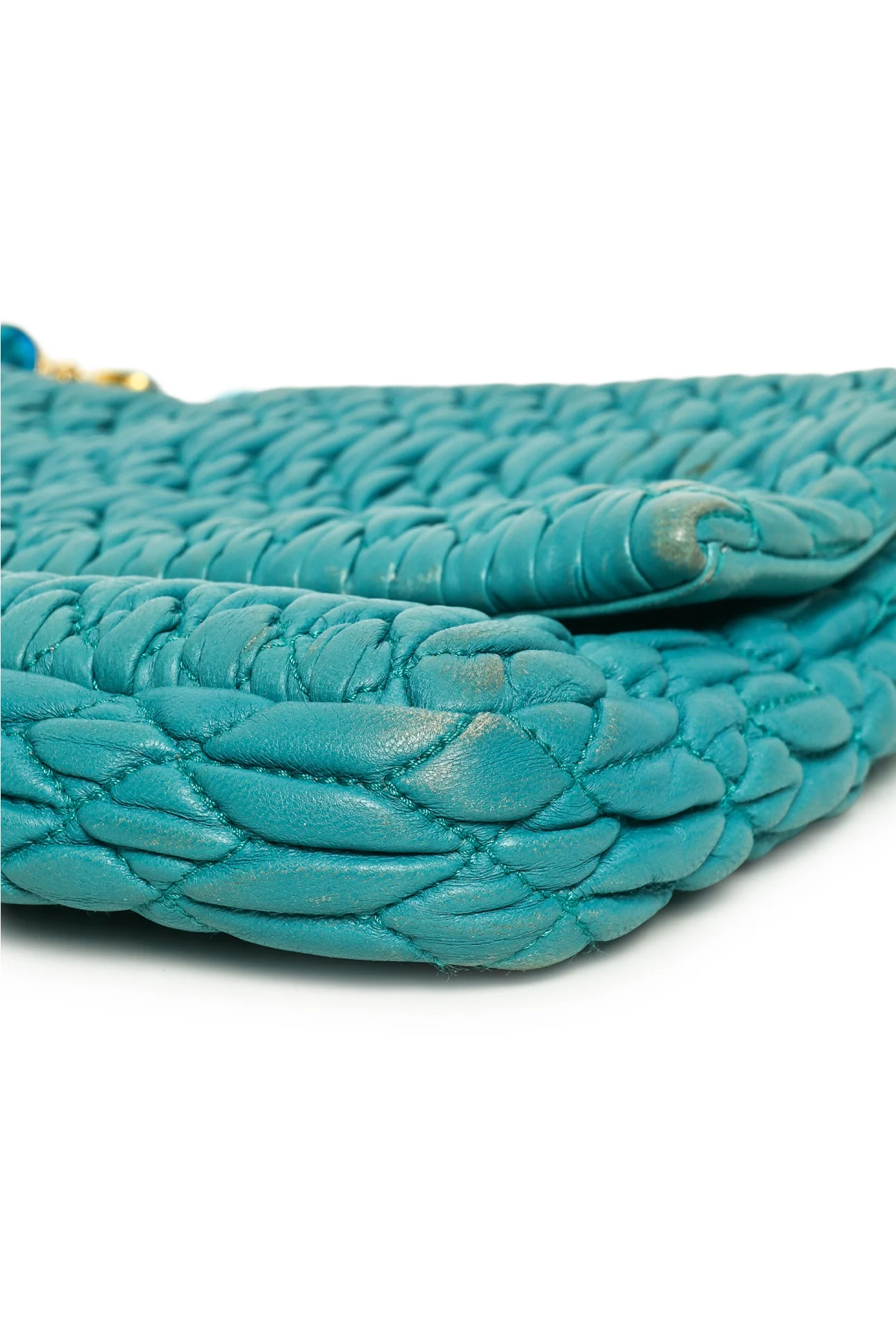 Miu Miu MatelassÃ© Leather Crystal Flap Shoulder Bag - Image 8