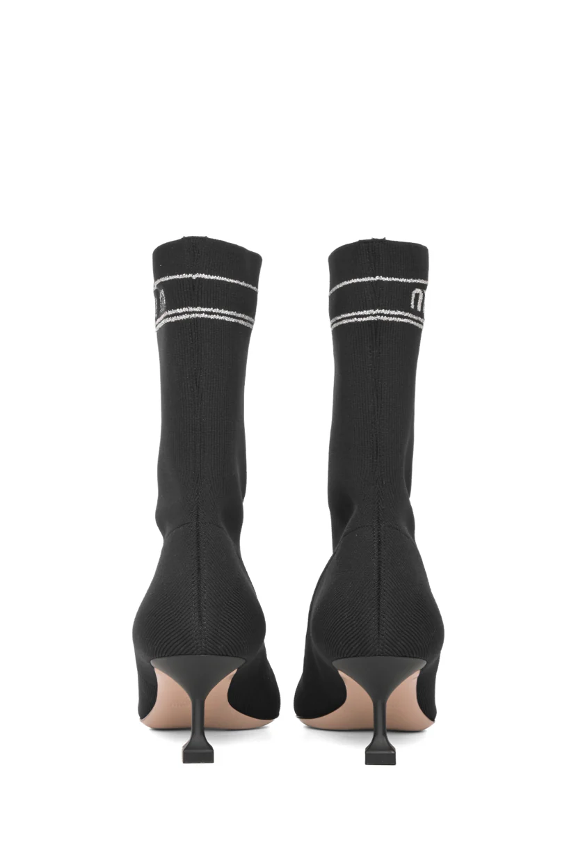 Miu Miu Size 35.5 Logo Knit Sock Ankle Boots - Image 4