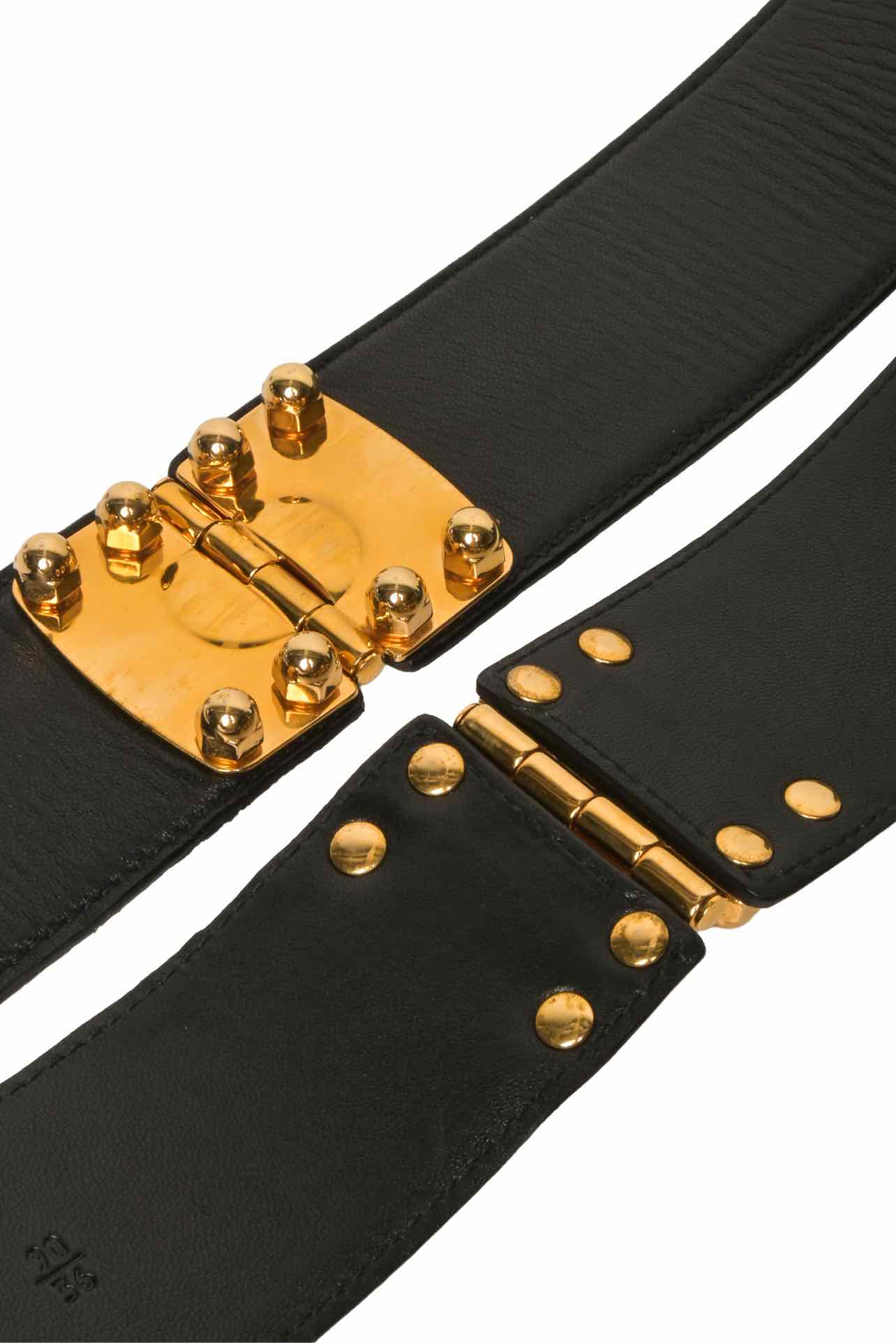 Miu Miu Size 36 Logo Buckle Hinged Leather Belt - Image 3