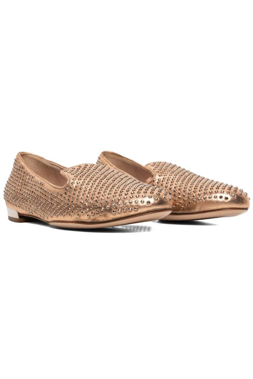 Miu Miu Size 36 Metallic Studded Leather Smoking Slippers - Image 2