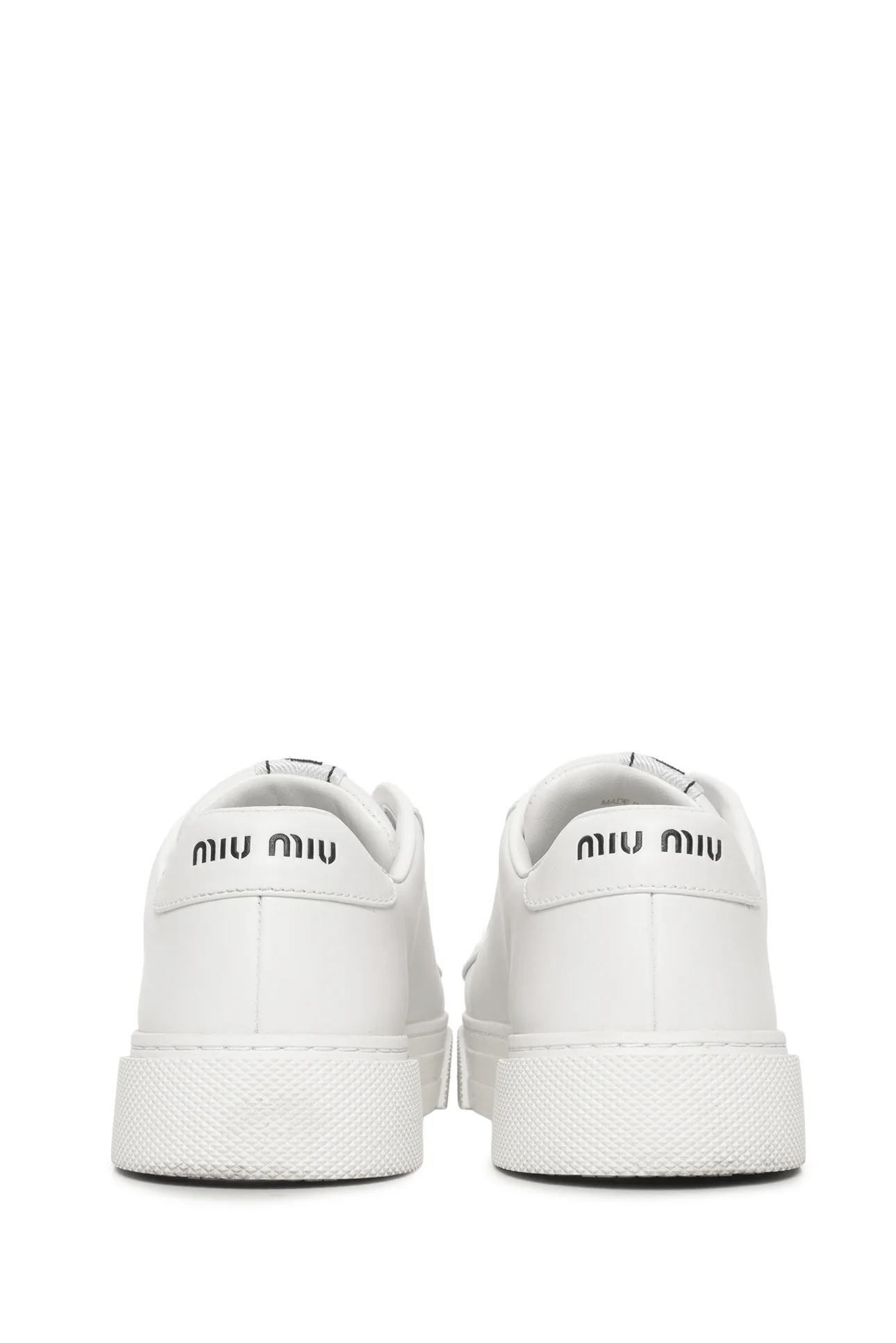 Miu Miu Size 37.5 Logo Leather Low Top Sneaker - Image 4