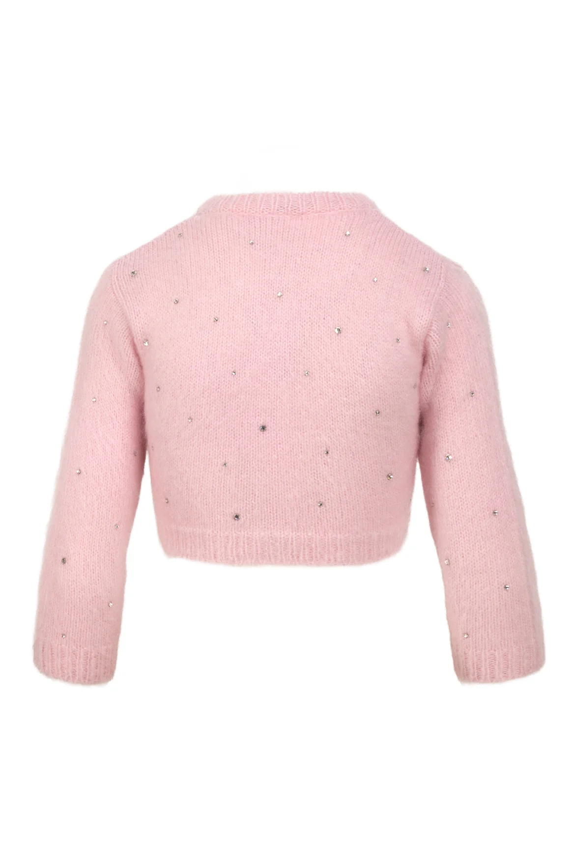Miu Miu Size 38 2020 Crystal Embellished Mohair Blend Cropped Cardigan - Image 2
