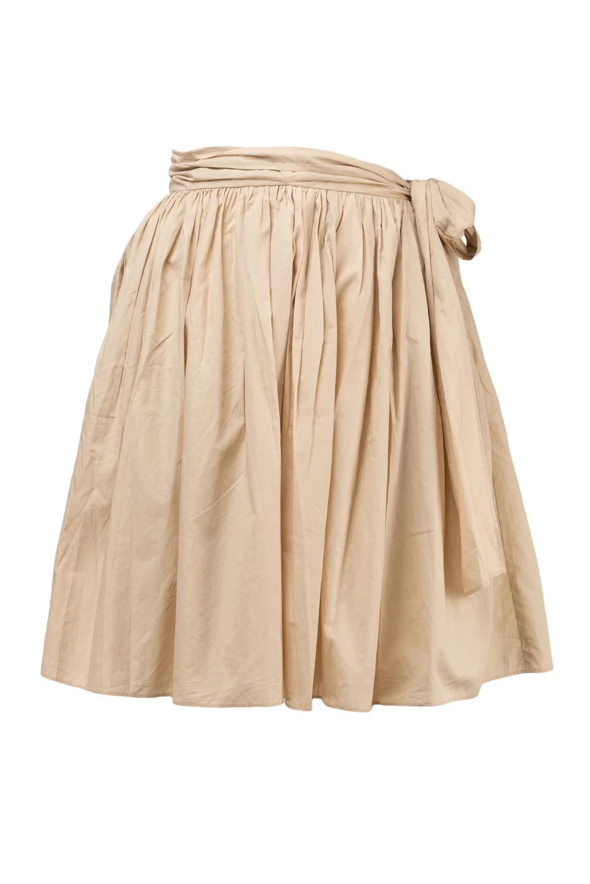 Miu Miu Size 38 Gathered Cotton Twill Bow Skirt