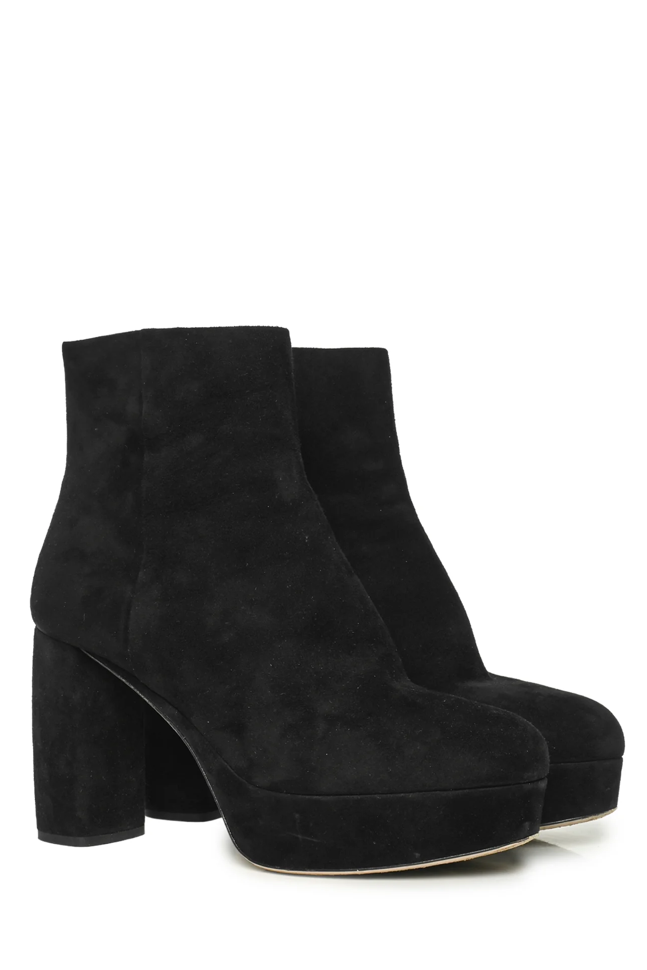 Miu Miu Size 38 Platform Suede Ankle Boots - Image 2