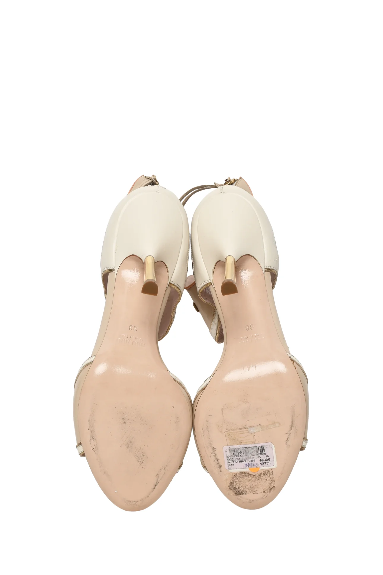 Miu Miu Size 38 Vintage Western Leather Applique Heeled Sandals - Image 5