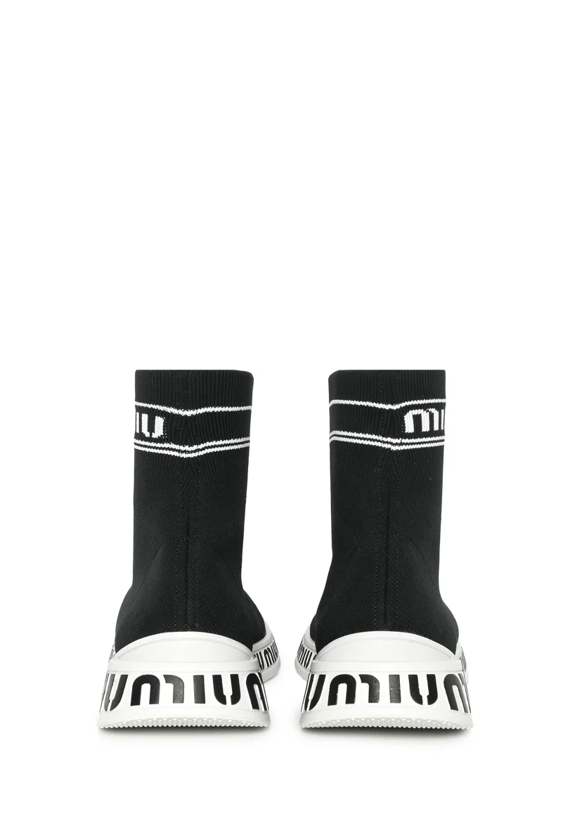 Miu Miu Size 39 Logo Knit Sock Sneaker - Image 4