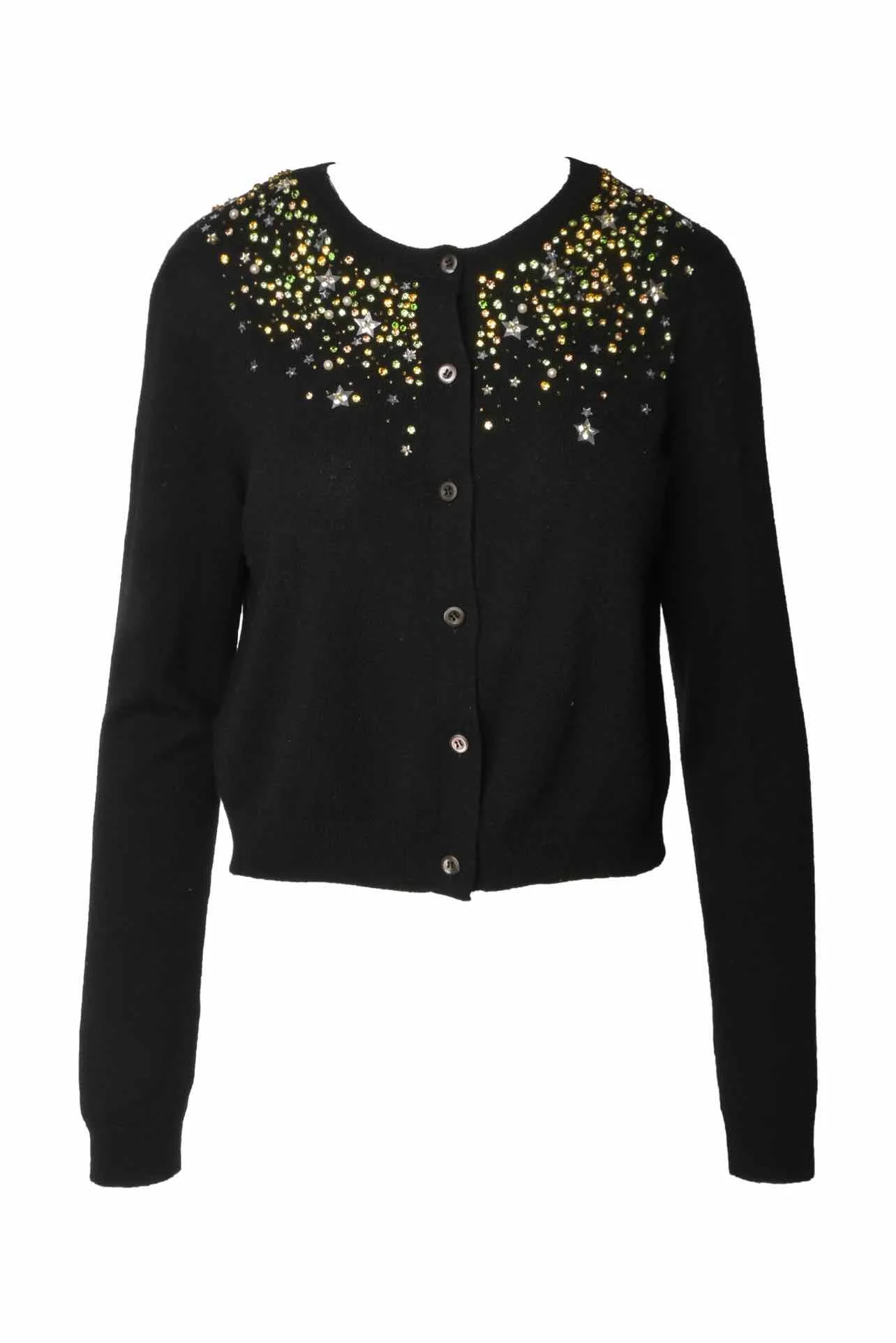 Miu Miu Size 42 2016 Crystal & Star Embellished Cardigan