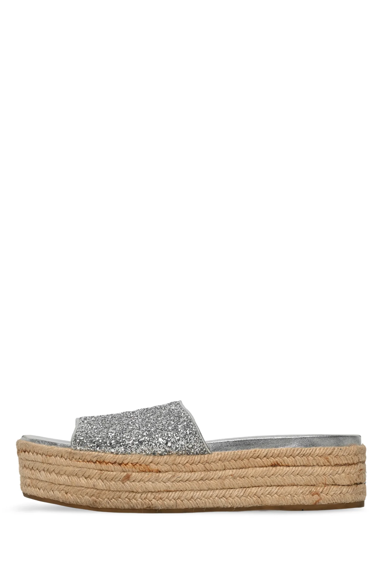 Miu Miu Size 42 Glitter Platform Espadrille Slide Sandals - Image 3