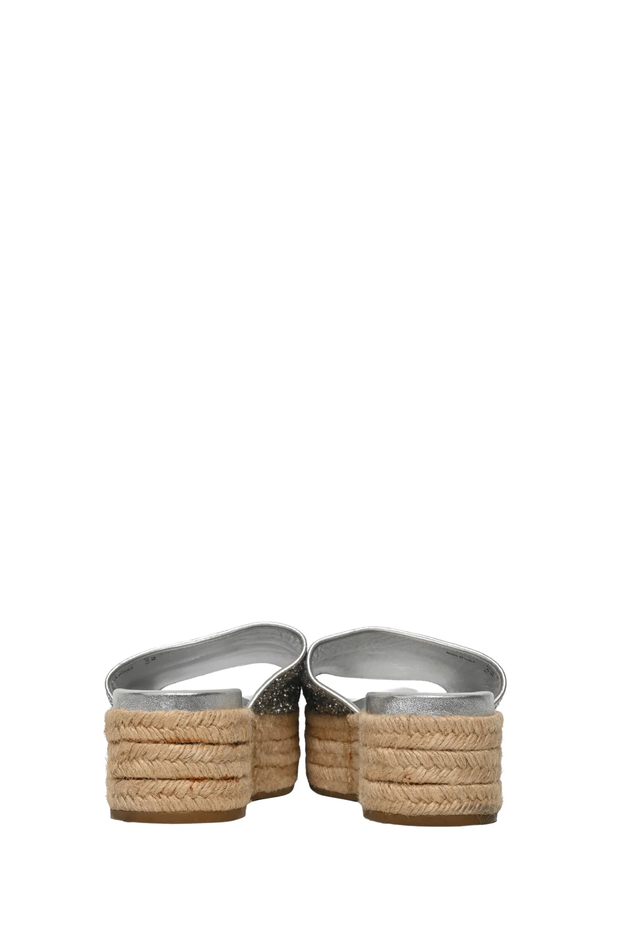 Miu Miu Size 42 Glitter Platform Espadrille Slide Sandals - Image 4