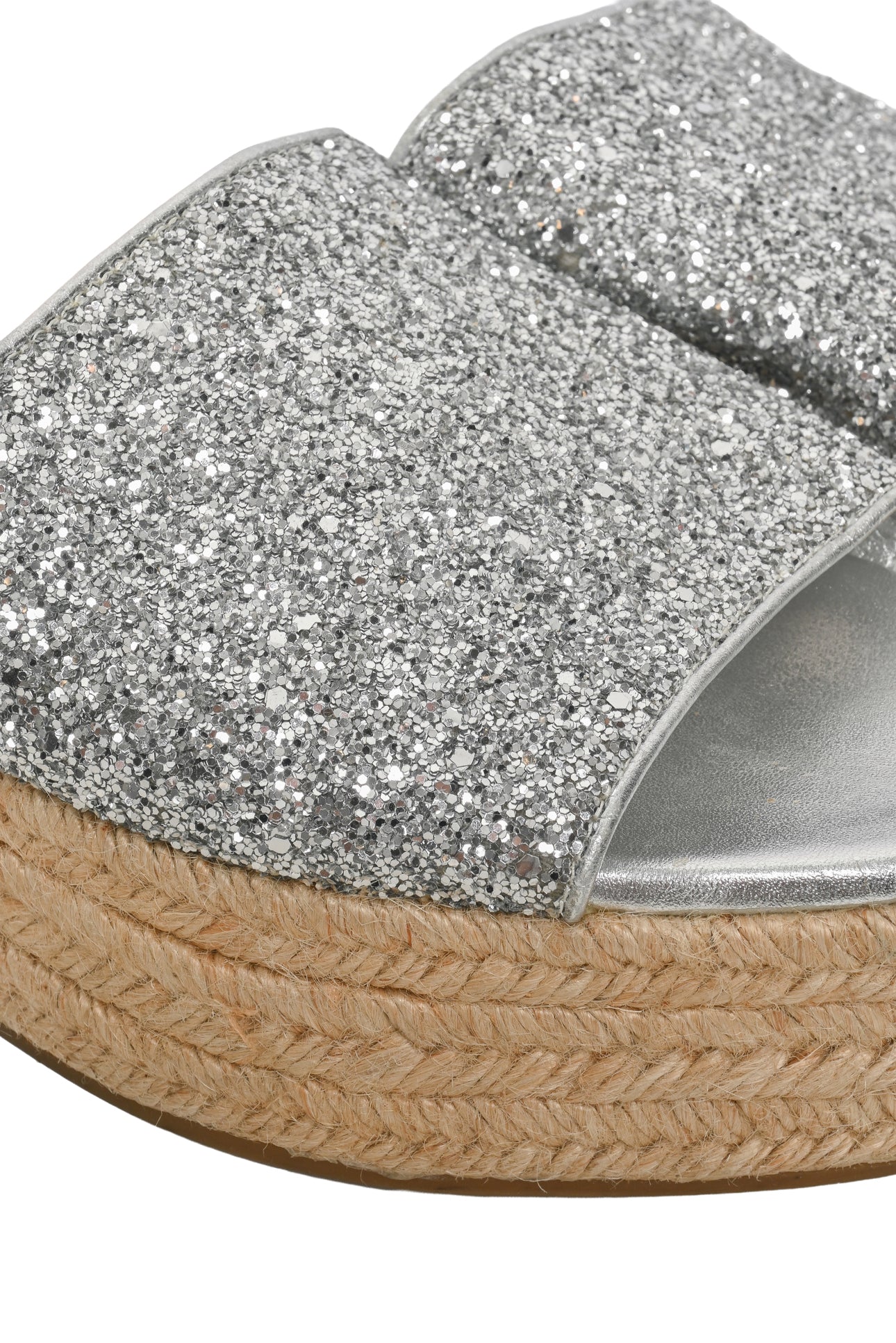 Miu Miu Size 42 Glitter Platform Espadrille Slide Sandals - Image 6
