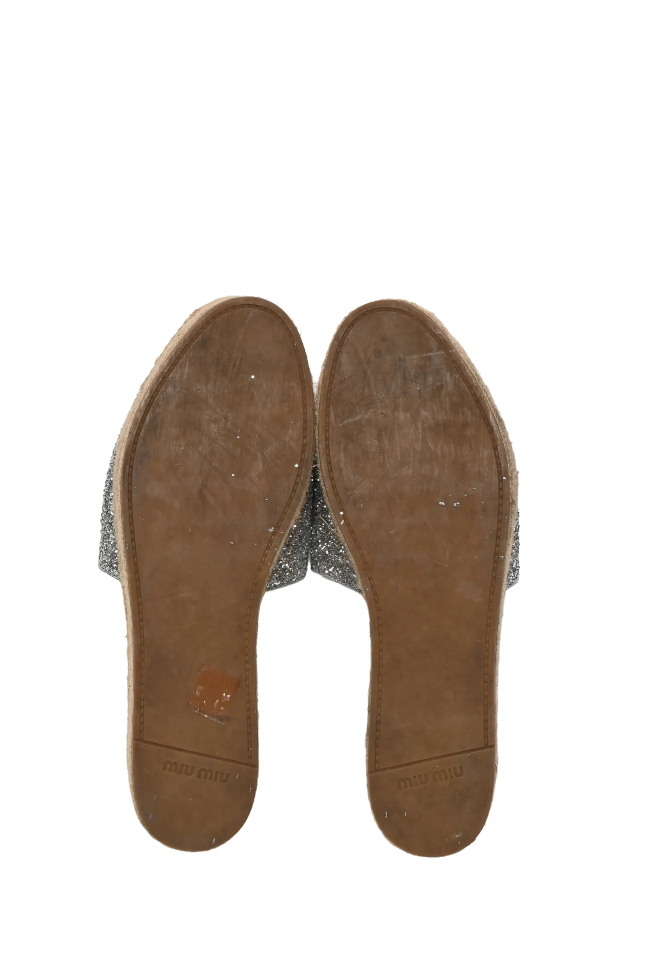 Miu Miu Size 42 Glitter Platform Espadrille Slide Sandals - Image 7