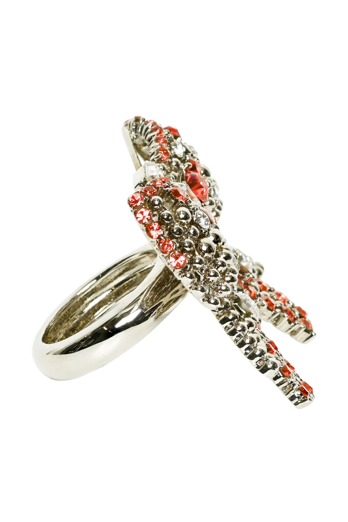 Miu Miu Size 7 Crystal Bow Ring - Image 2