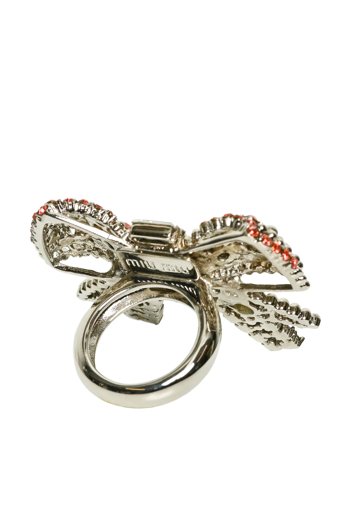Miu Miu Size 7 Crystal Bow Ring - Image 3