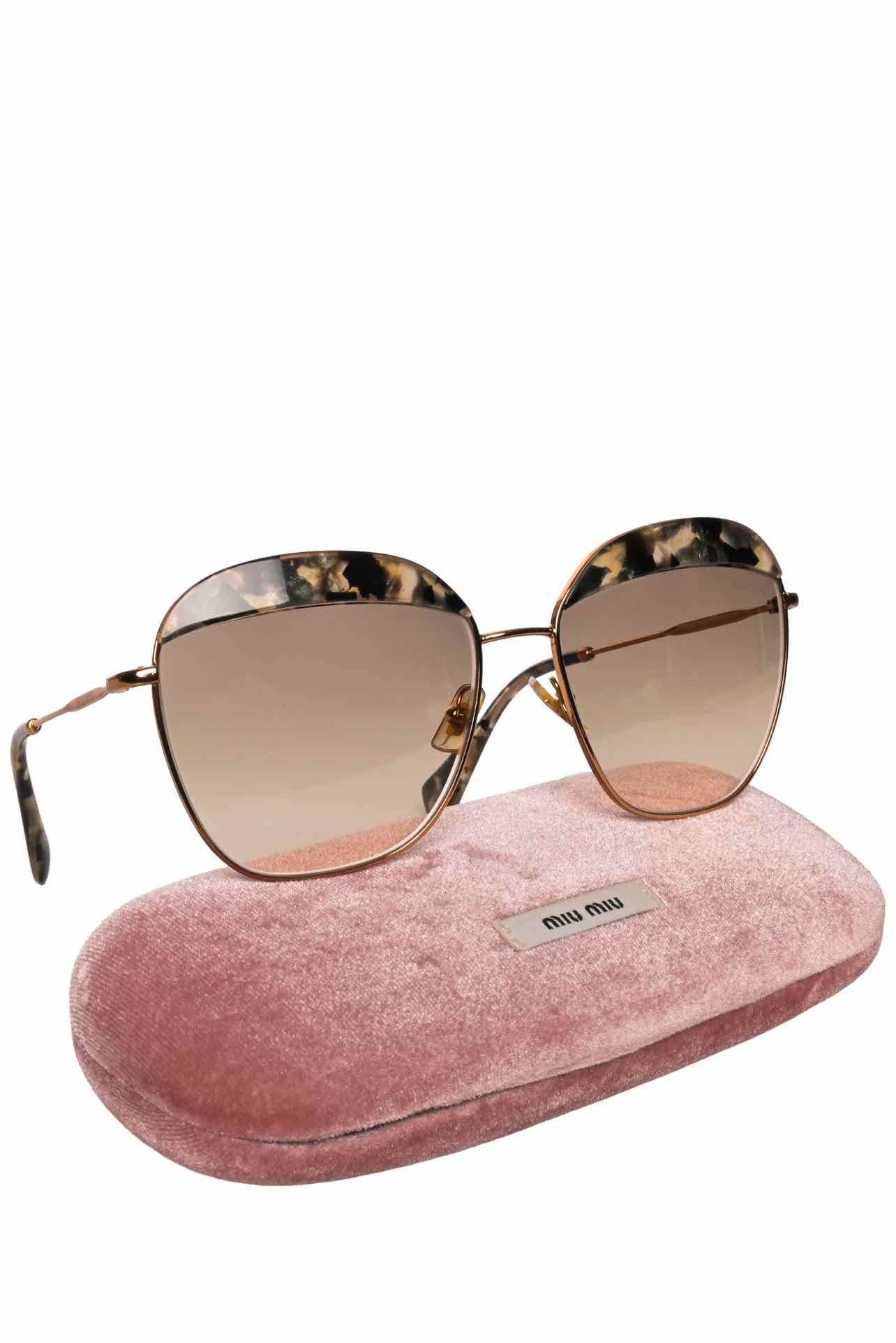 Miu Miu Tortoiseshell Trim Sunglasses - Image 5