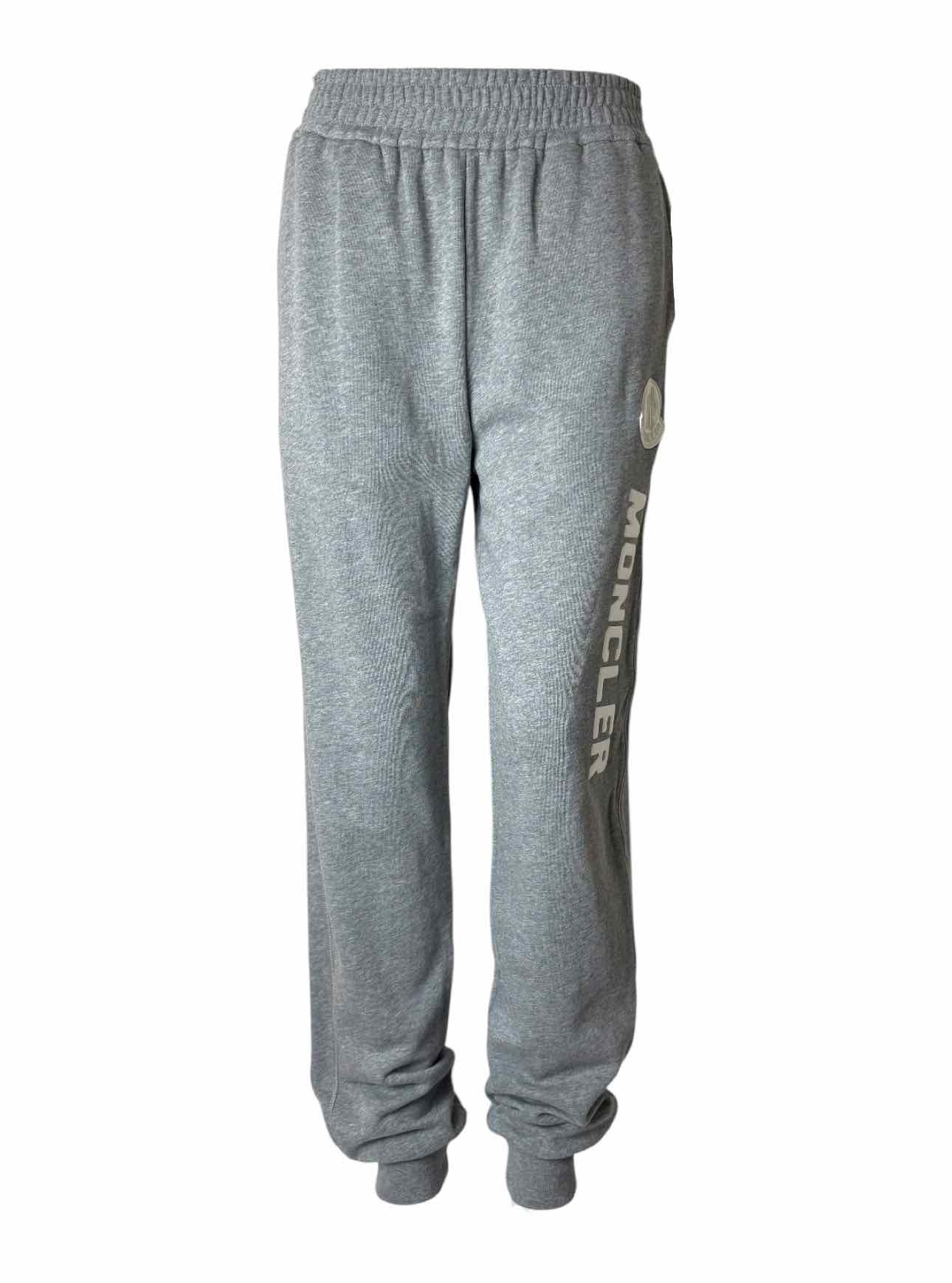 Moncler Size XS Grey Cotton Logo Pants
