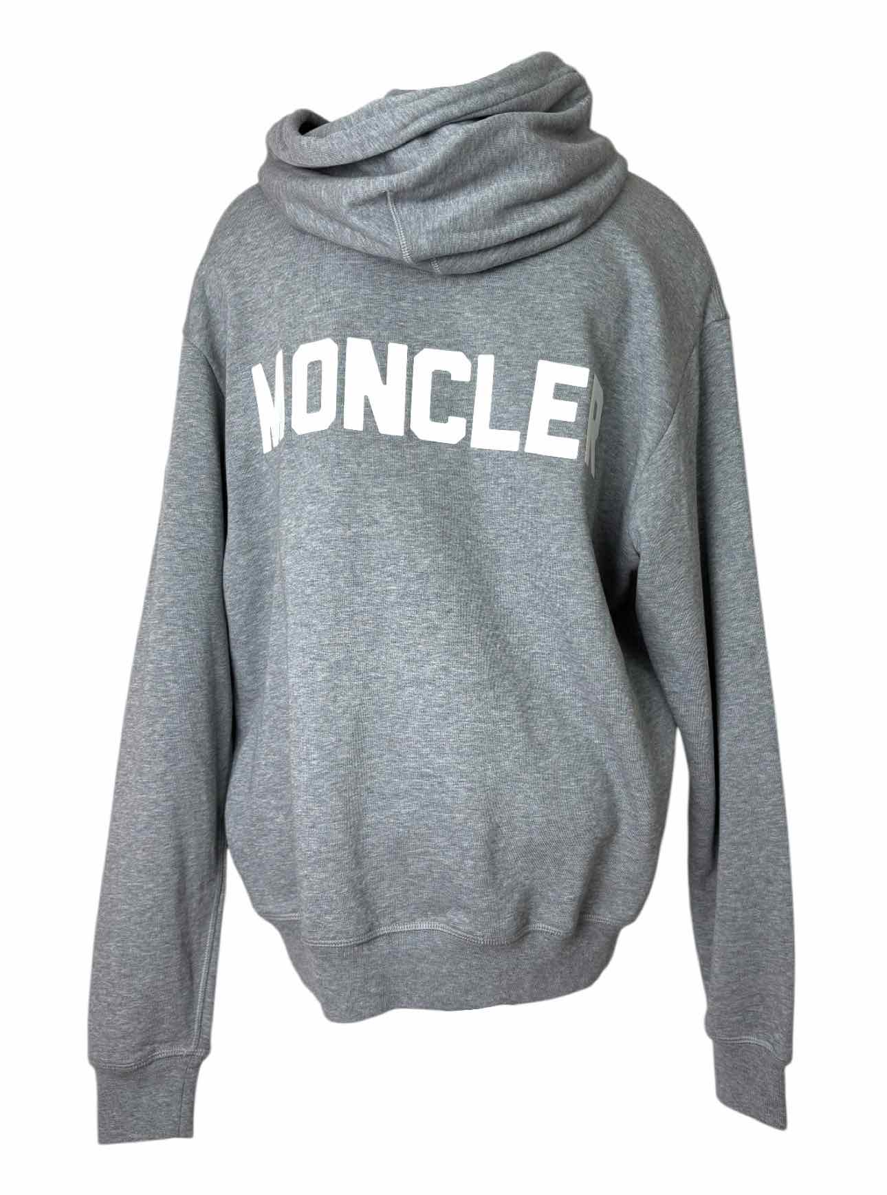 Moncler Size XS Grey Logo Hooded Sweatshirt - Image 2