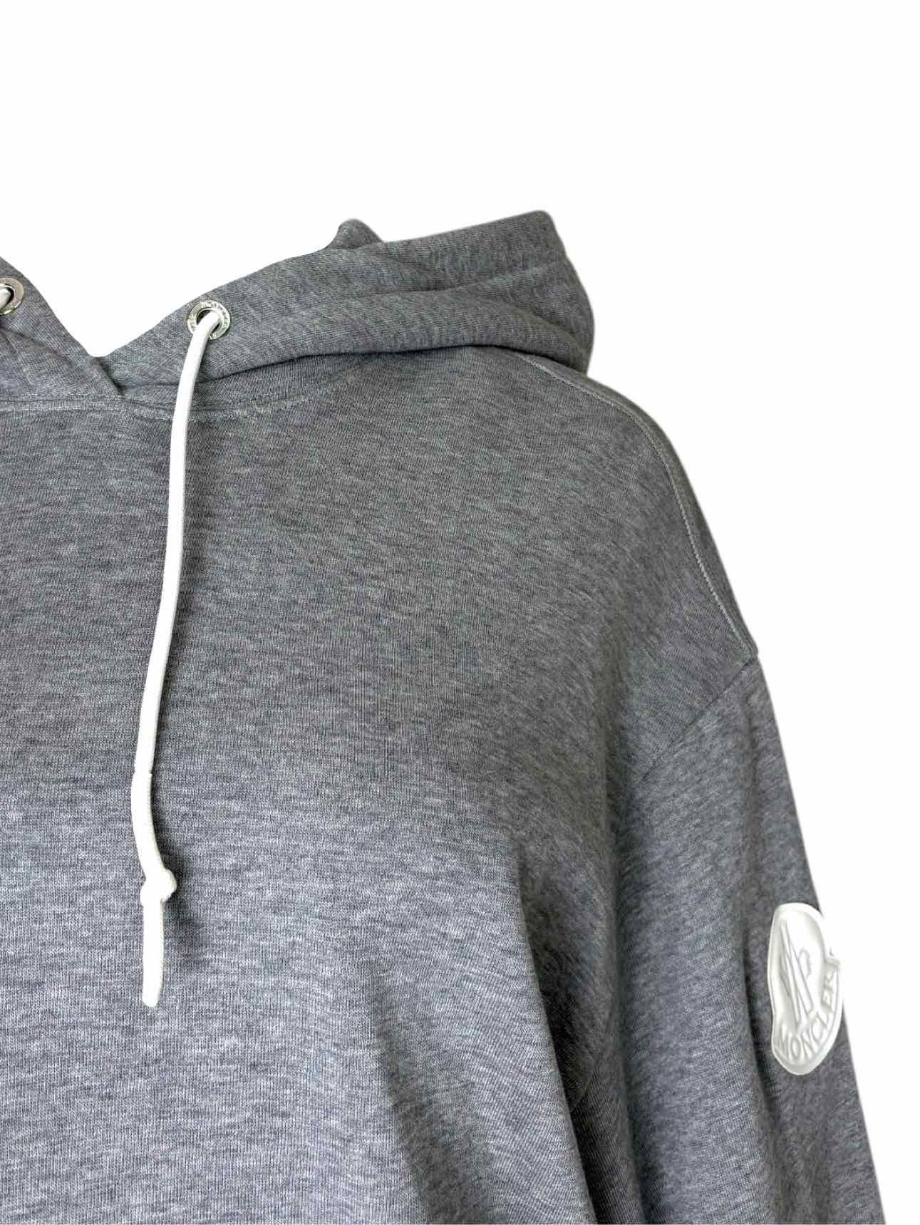 Moncler Size XS Grey Logo Hooded Sweatshirt - Image 3