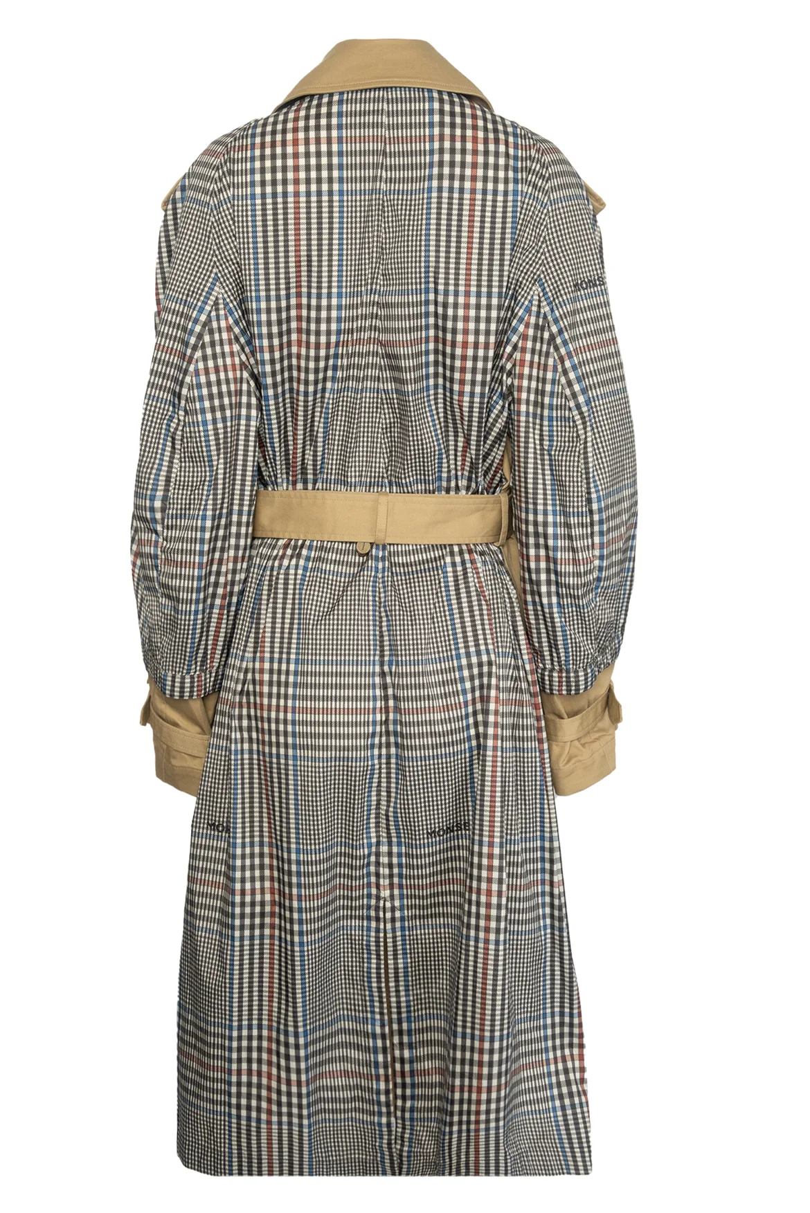 Monse Size M Drawstring Plaid Trench Coat - Image 2
