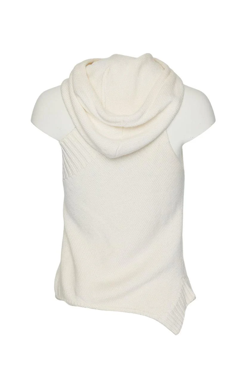 Monse Size S Asymmetrical Knit Hooded Sleeveless Sweater - Image 2