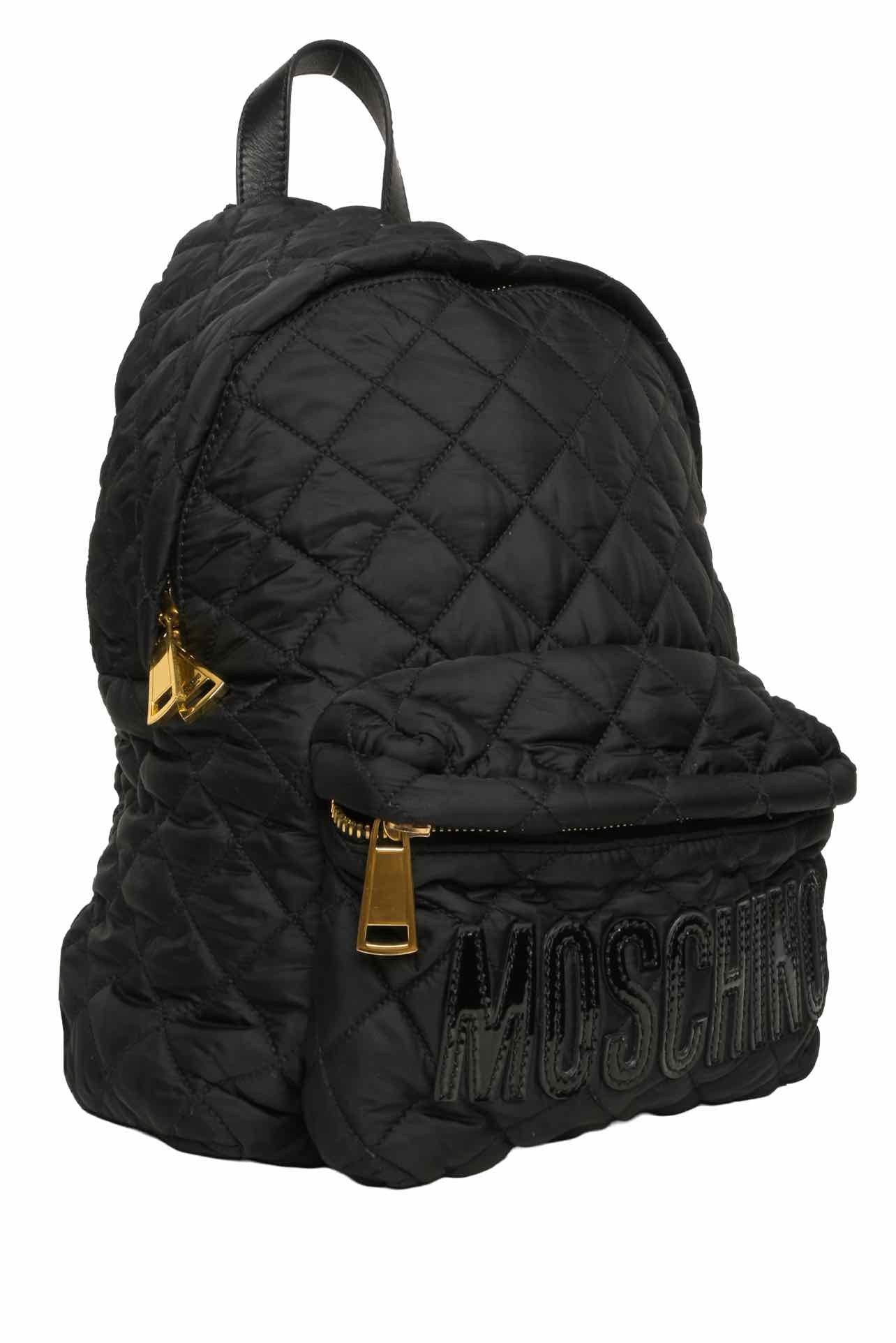 Moschino Quilted Logo Lettering Nylon BackPack - Image 2