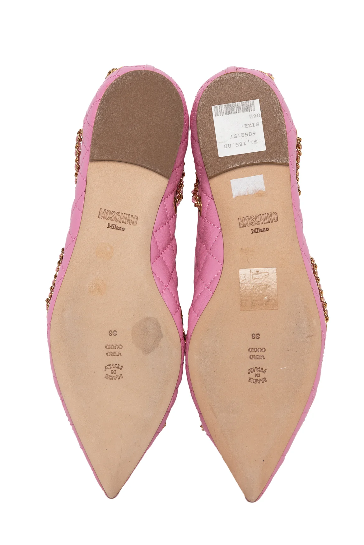 Moschino Size 36 Woven Chain Quilted Flats - Image 5