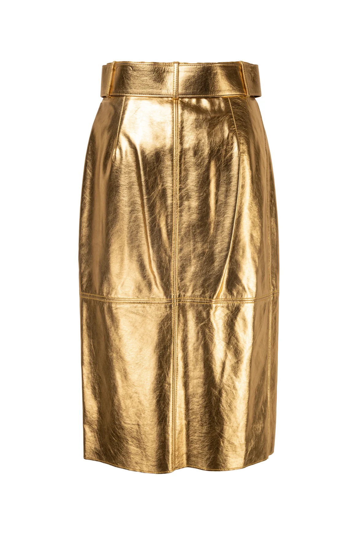 MSGM Size 6 Metallic Belted Midi Skirt - Image 2