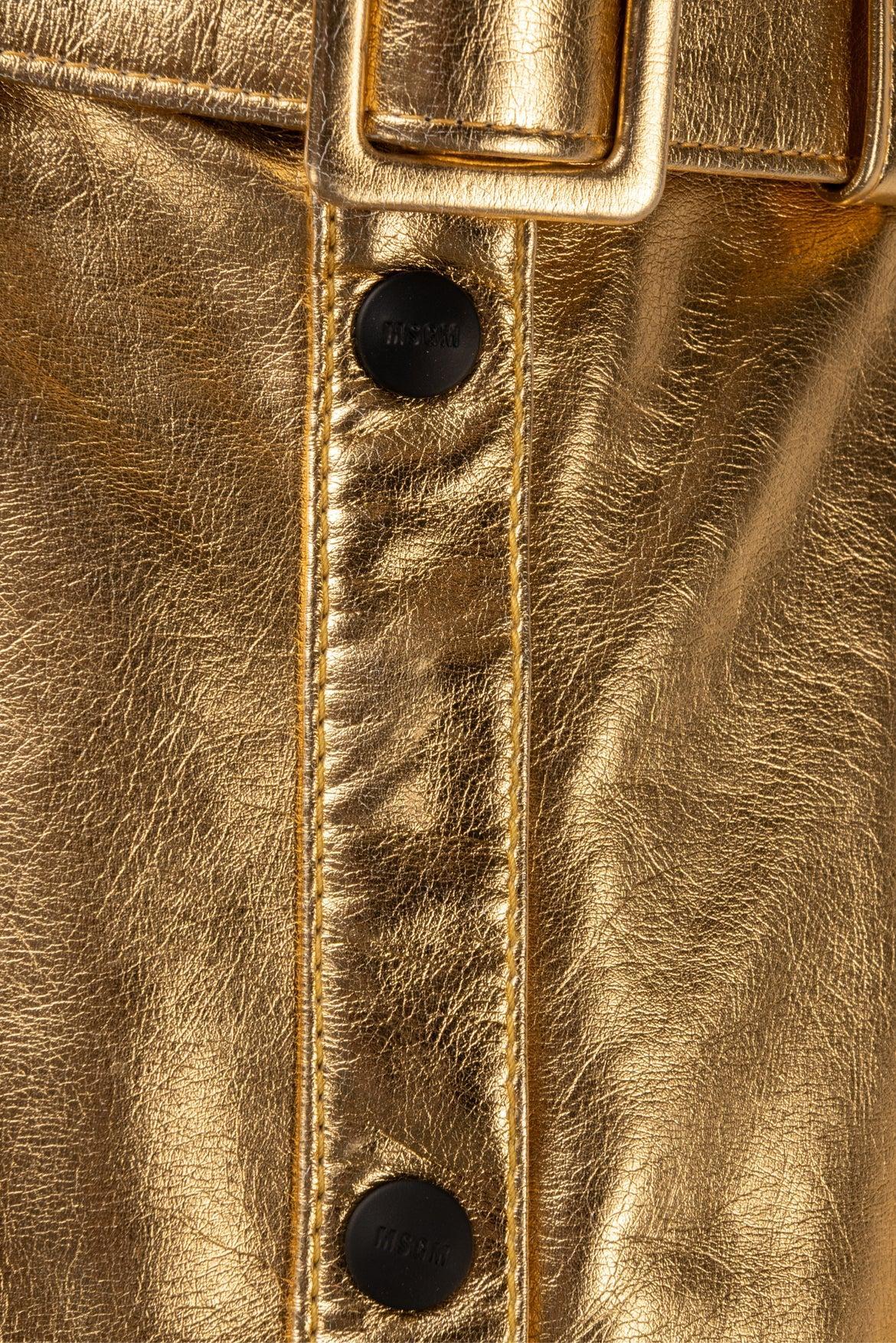 MSGM Size 6 Metallic Belted Midi Skirt - Image 3