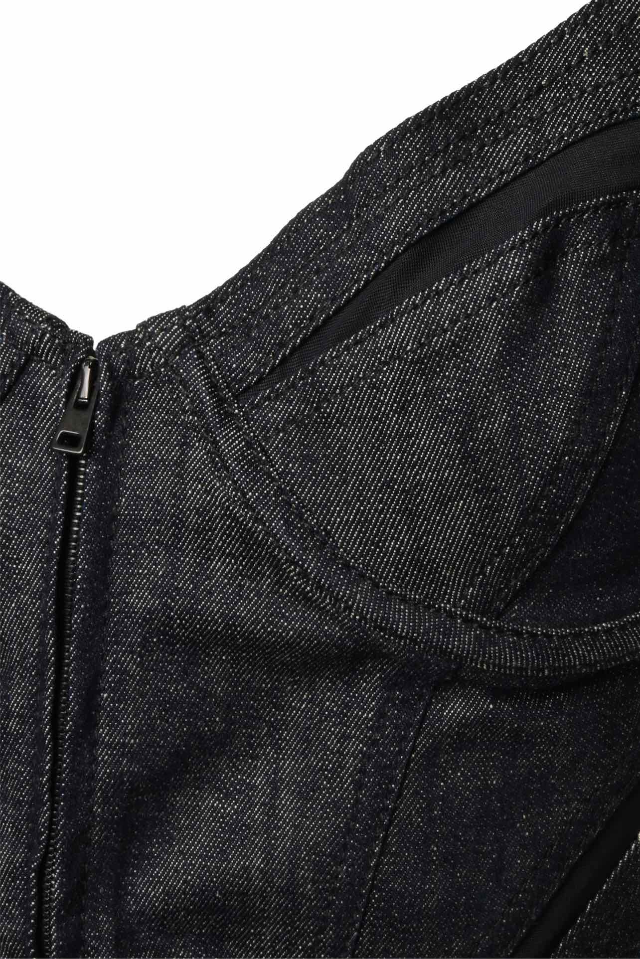 Mugler Size 40 Mesh Trimmed Denim Corset - Image 3