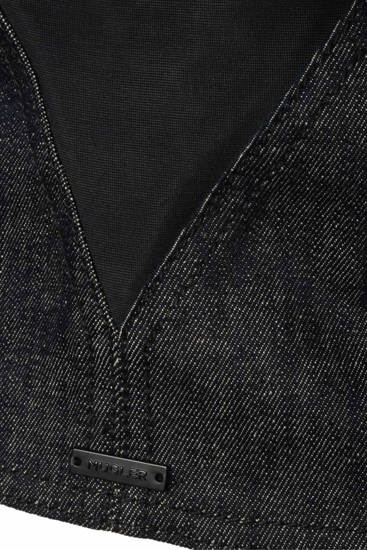Mugler Size 40 Mesh Trimmed Denim Corset - Image 4