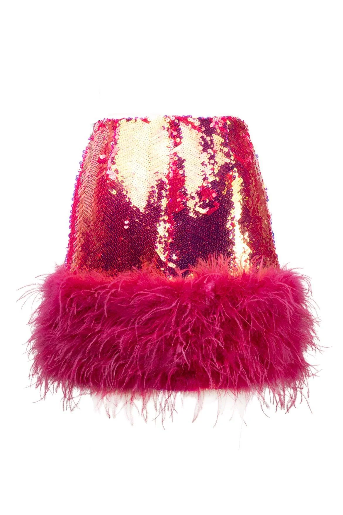 Nadine Merabi Size M Sequin & Feather Trim Mini Skirt - Image 2