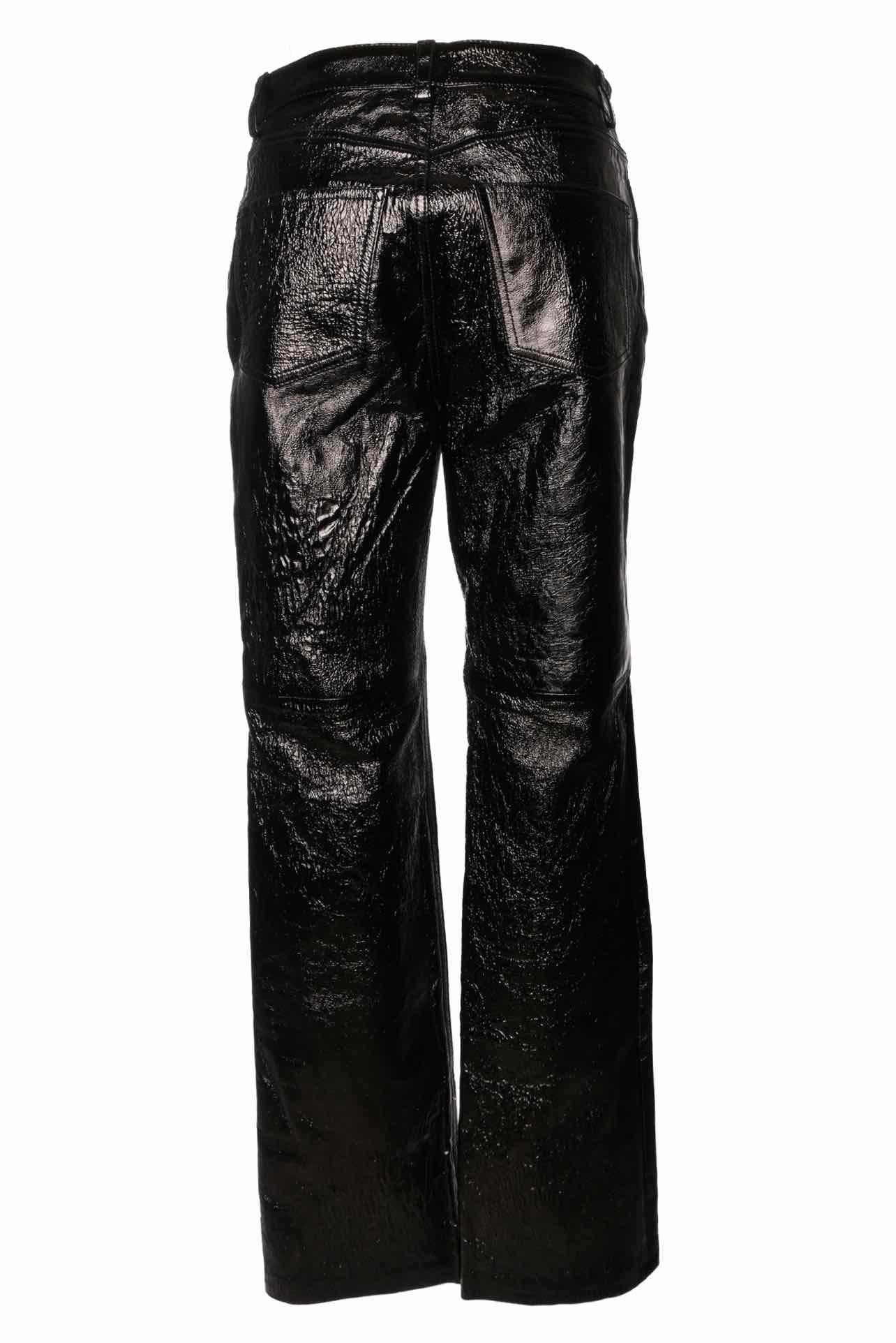 NBD Size S Crinkled-Finish Bonded Patent Leather Pants - Image 2